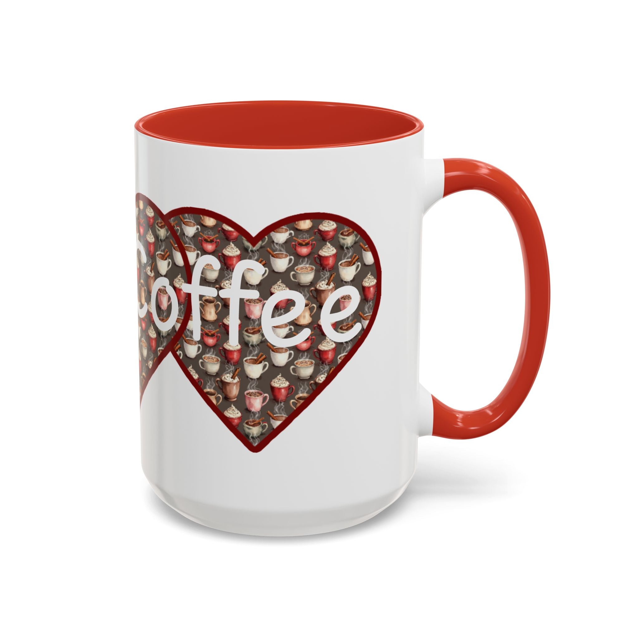 Coffee Mug - Cute Christmas Hearts with I Love Coffee