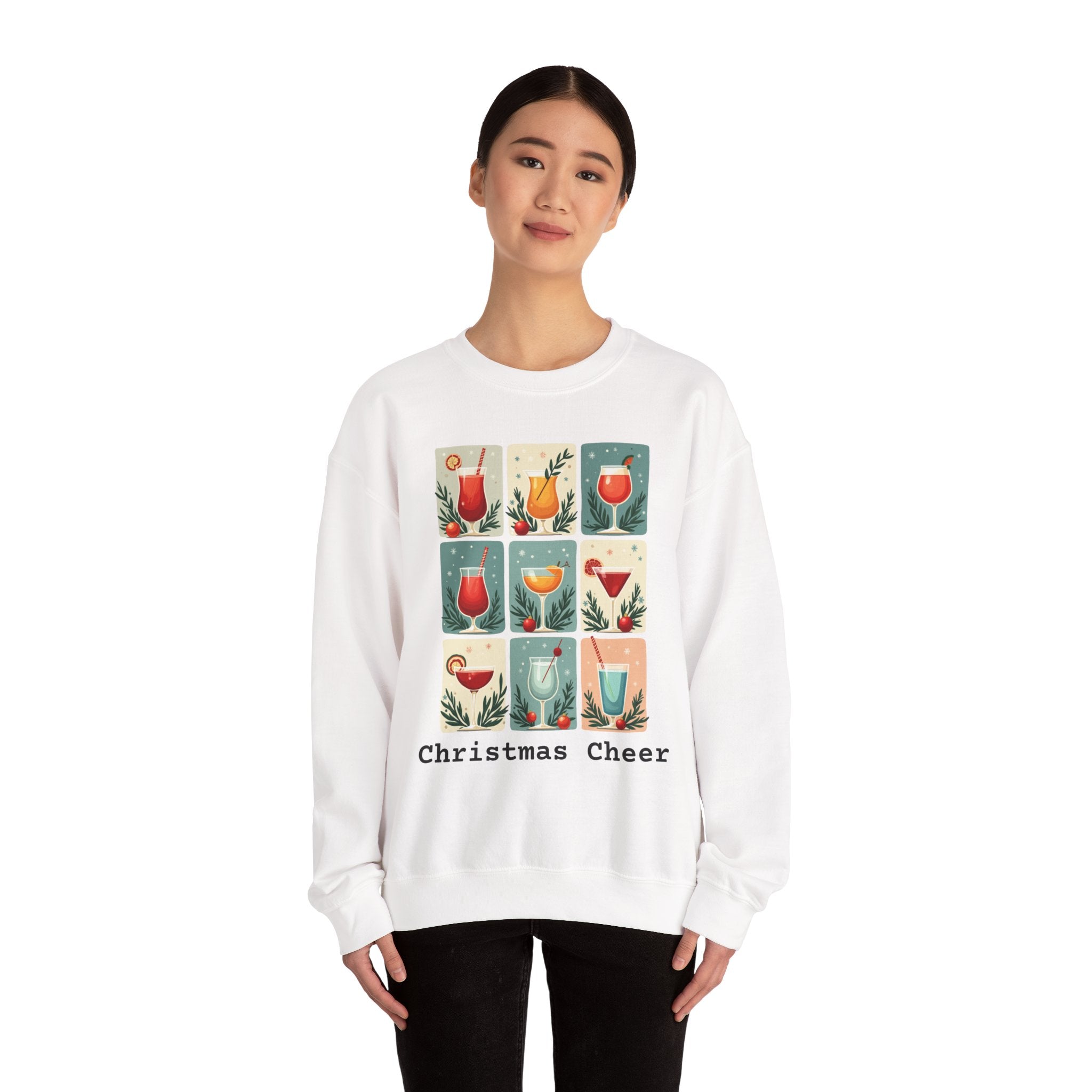 Christmas Cheer Unisex Sweatshirt - Cocktails Mid Century Modern Holiday Apparel