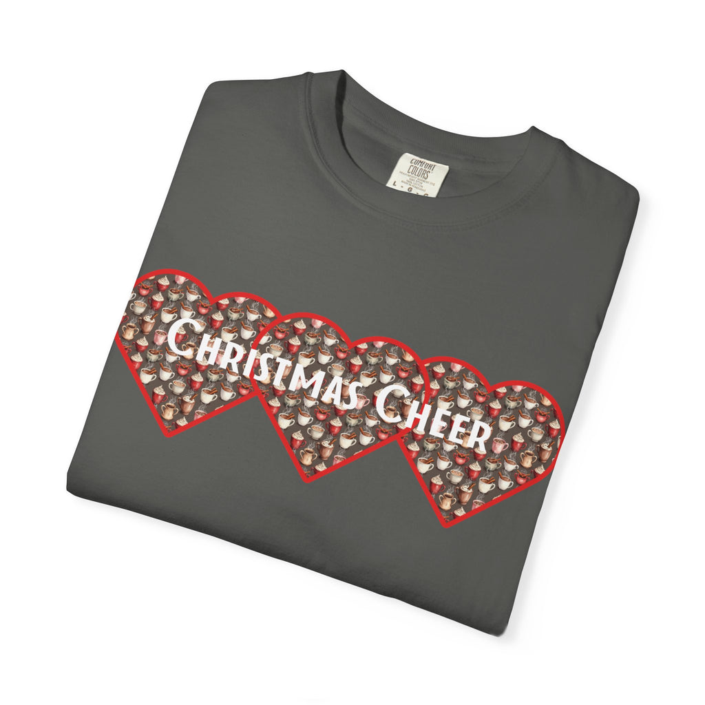 Christmas Cheer Unisex T-shirt with Interlocking Hearts Design