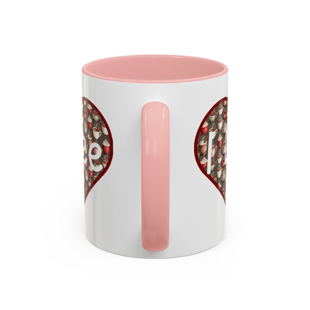 Coffee Mug - Cute Christmas Hearts with I Love Coffee