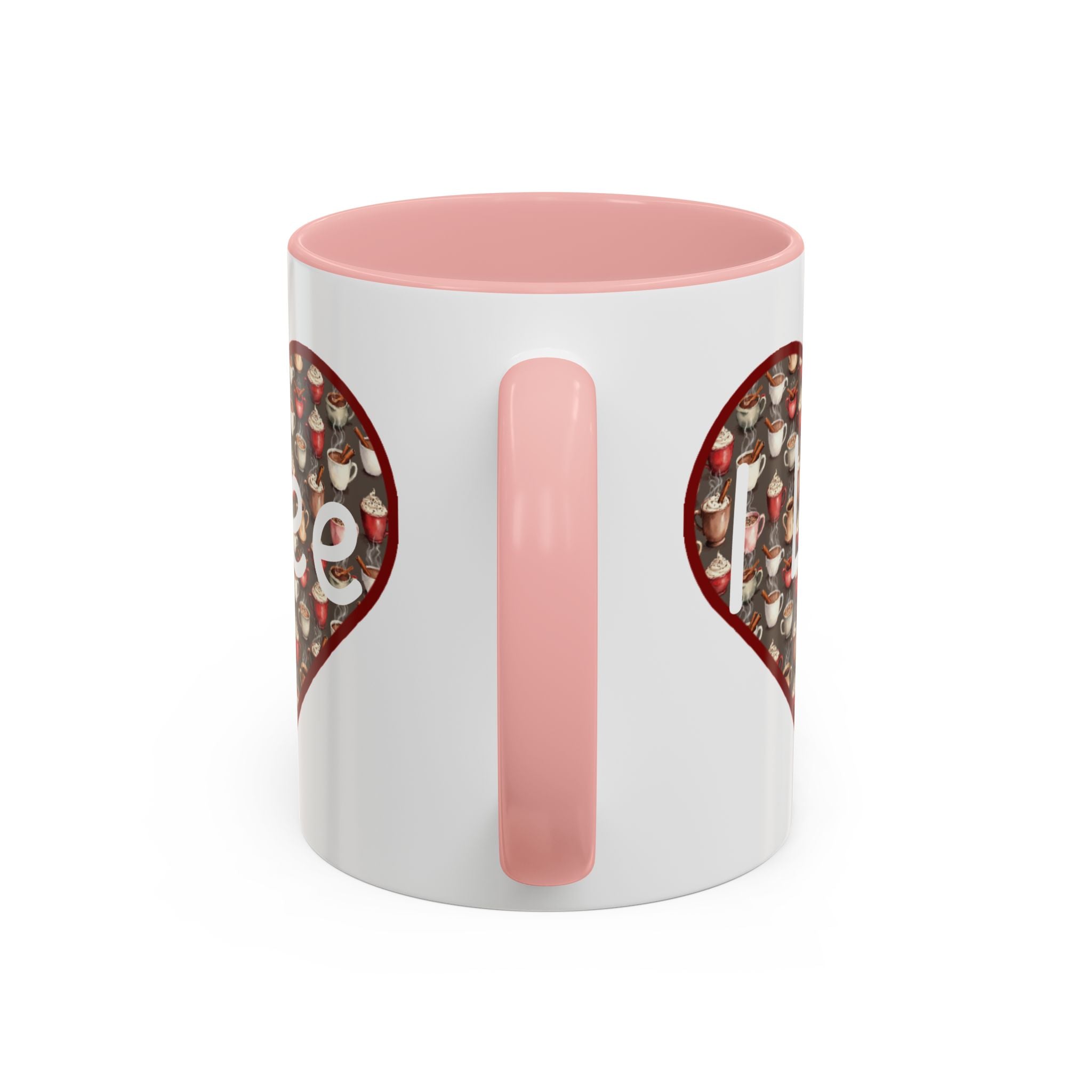Coffee Mug - Cute Christmas Hearts with I Love Coffee