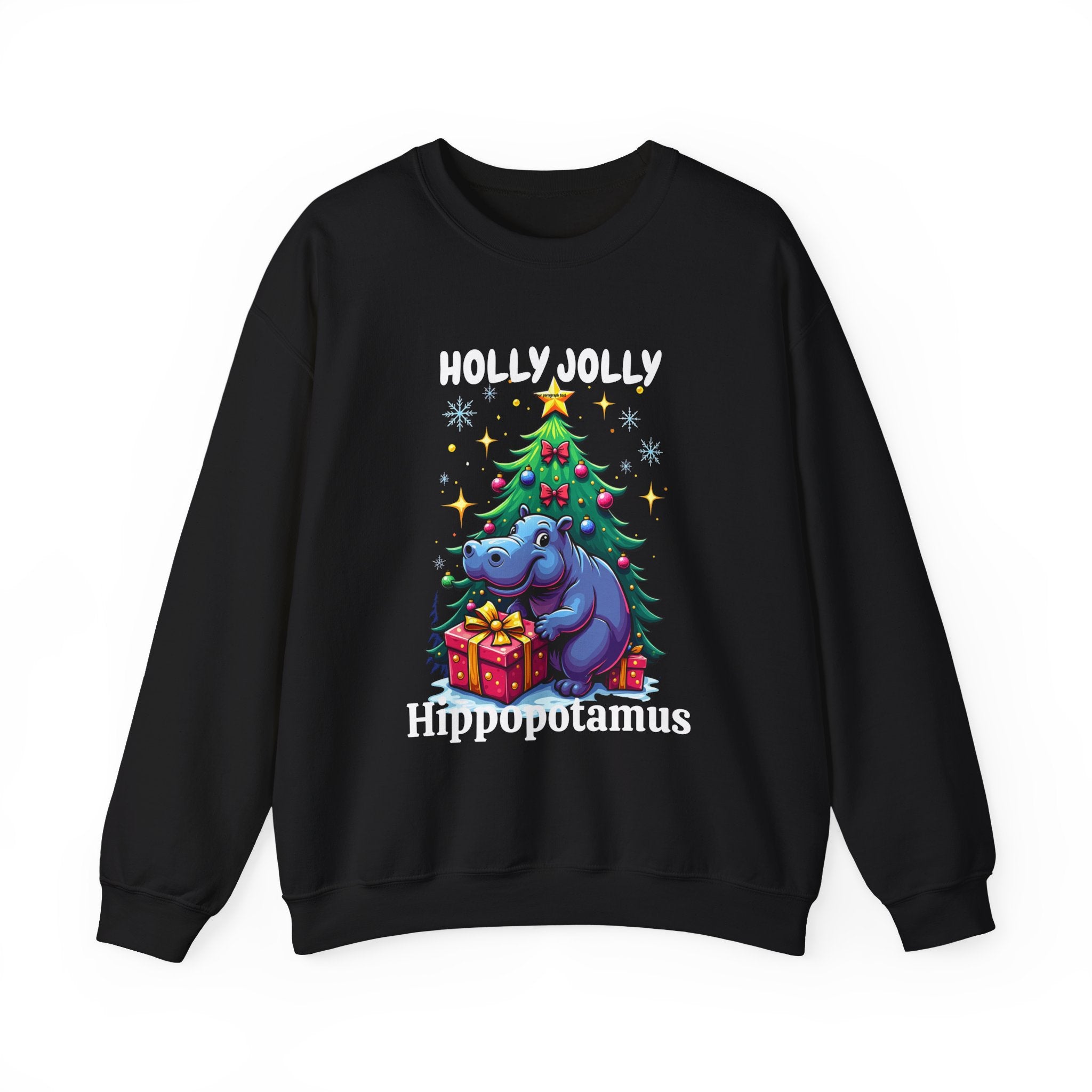 Holly Jolly Hippopotamus Christmas Sweatshirt