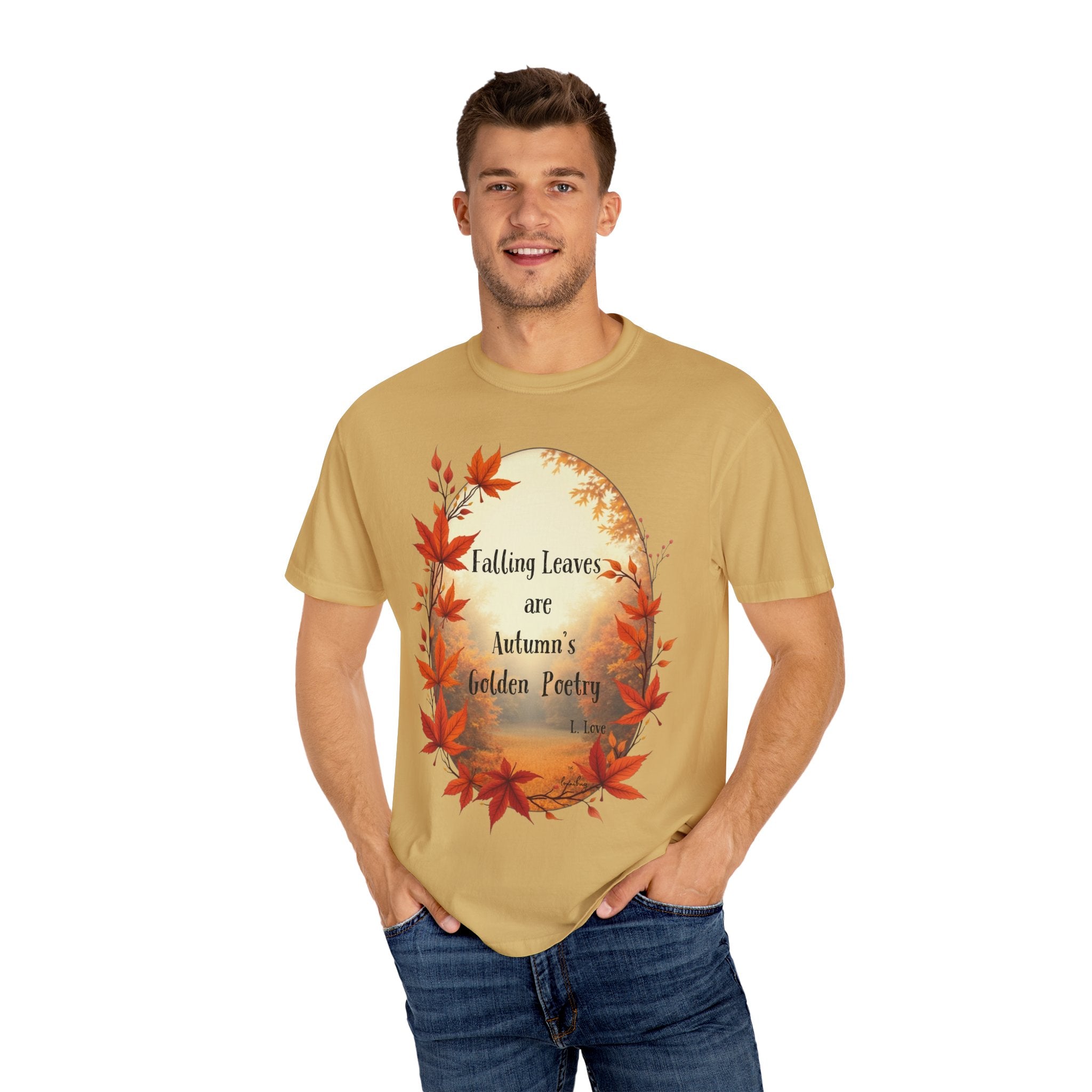 Autumn Poetry T-Shirt, Fall Fashion Tee, Seasonal Wear, Cozy Gift, Nature Lover Shirt