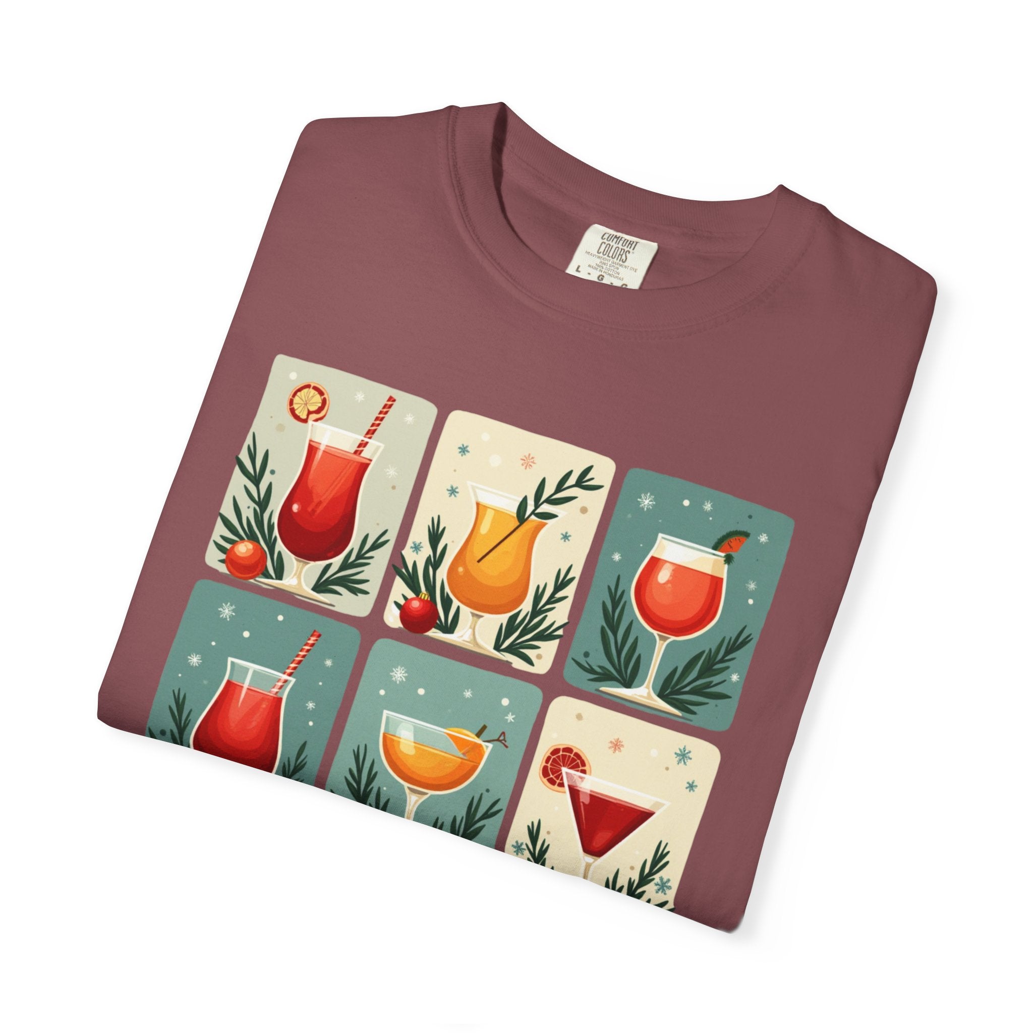 Mid Century Modern Christmas Cheer Unisex T-shirt - Cocktails