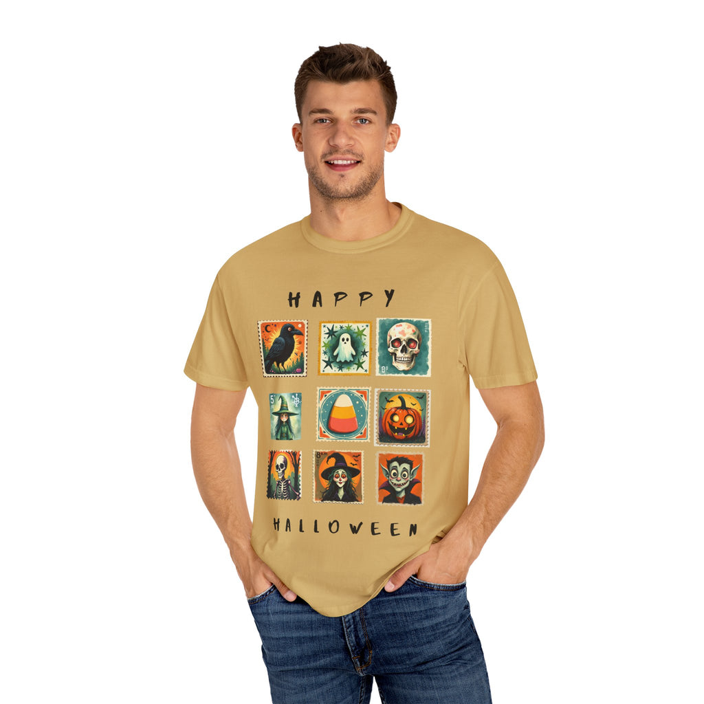 Halloween Graphic Tee, Unisex Garment-Dyed T-Shirt, Spooky Shirt, Halloween Costume, Fall Fashion, Holiday Apparel