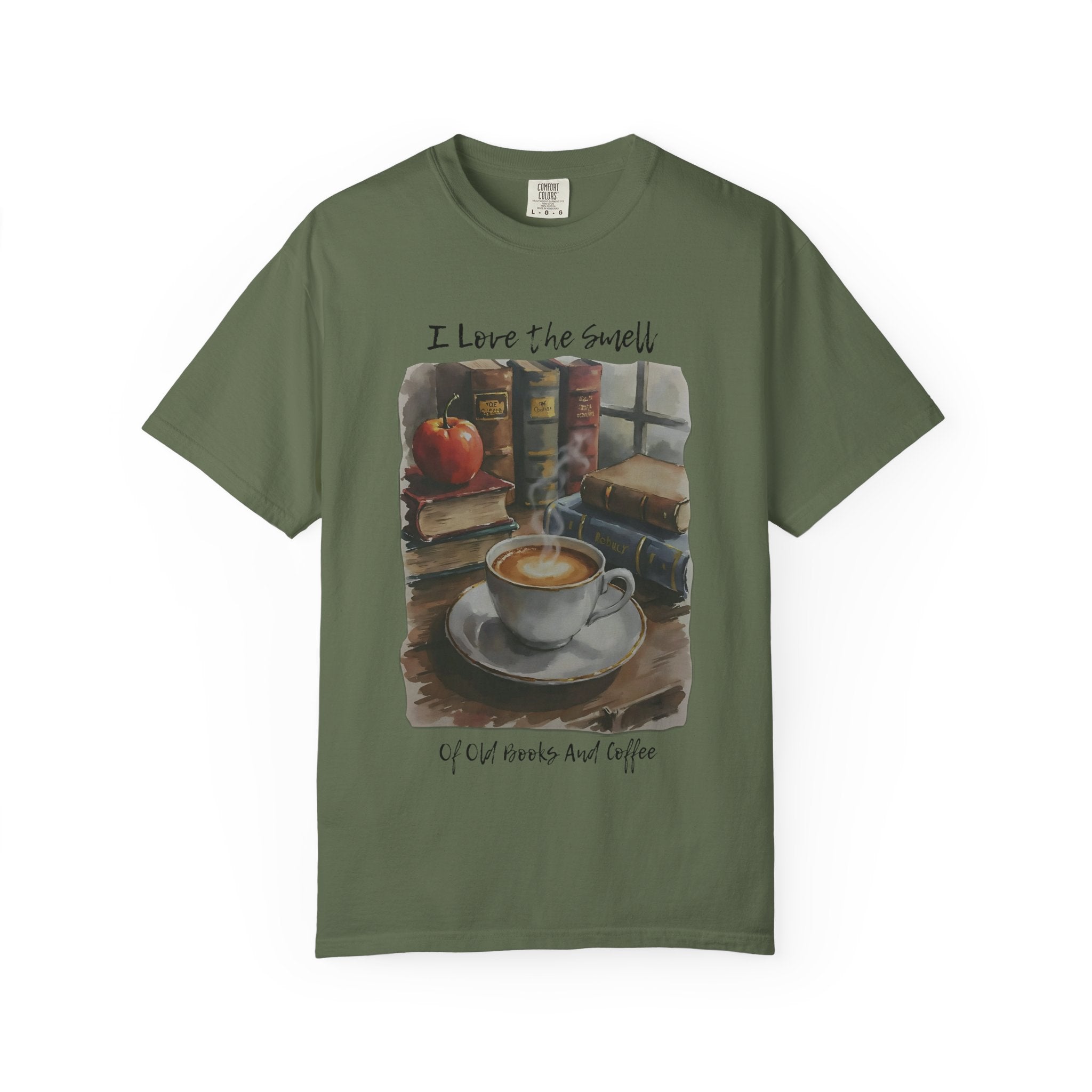 Book Lover T-Shirt - I Love the Smell of Old Books and Coffee