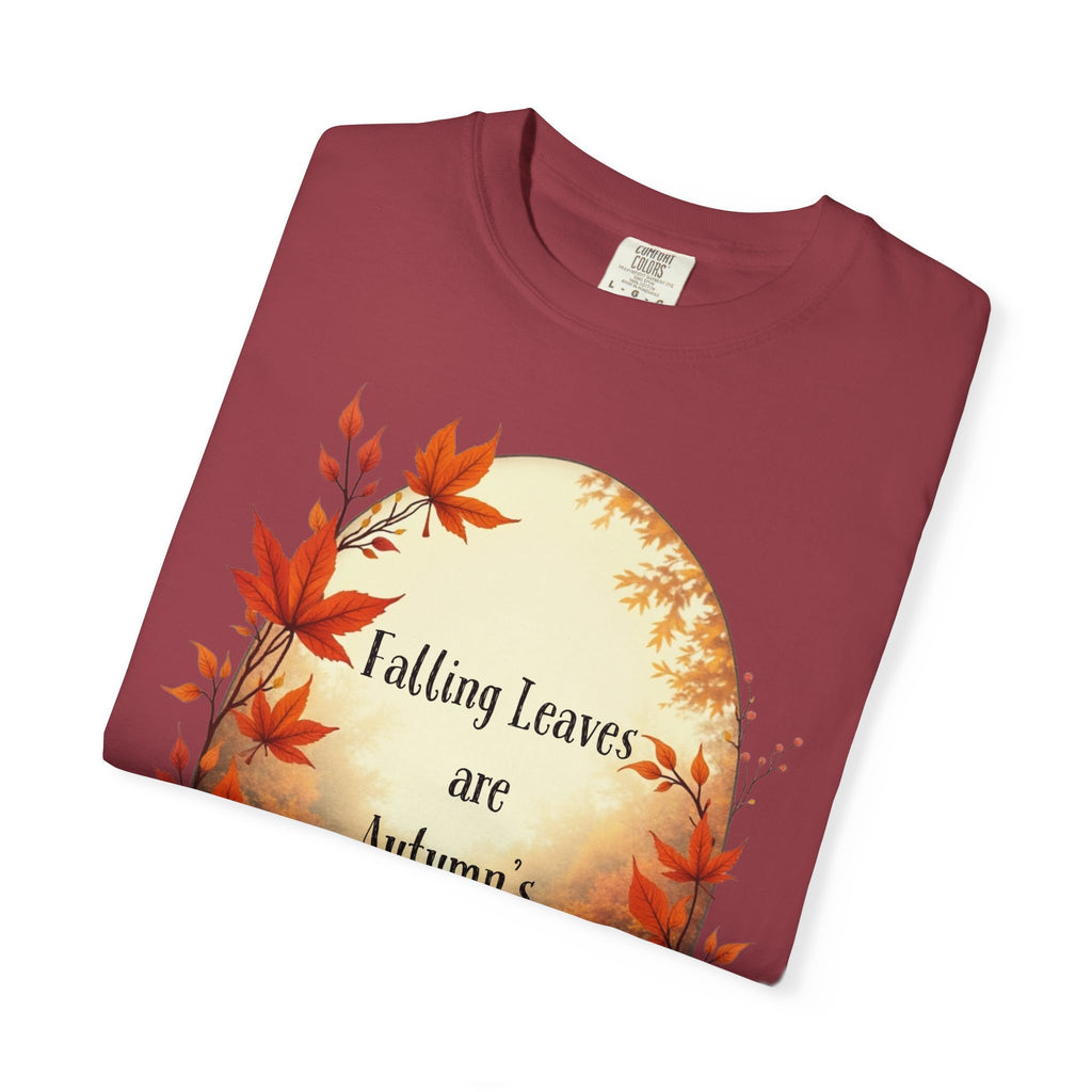 Falling Leaves Unisex Tee - Autumn's Golden Poetry T-shirt