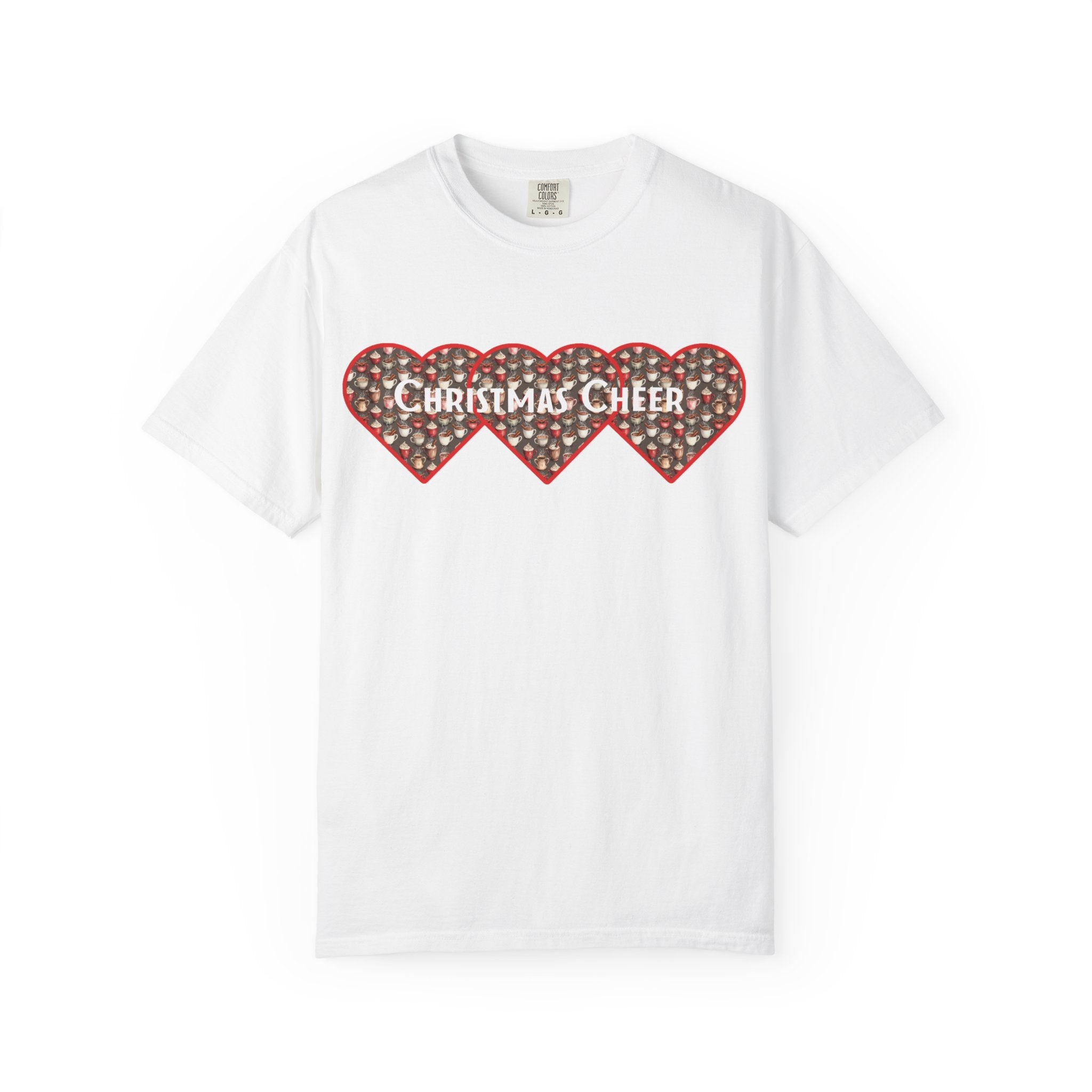 Christmas Cheer Unisex T-shirt with Interlocking Hearts Design
