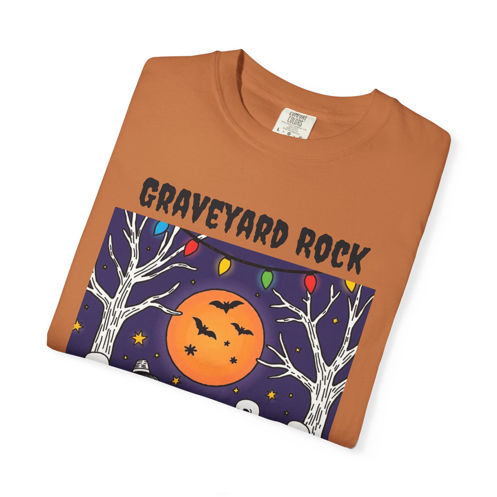 Halloween Graphic Tee, Skeleton Band, Graveyard Rock, Spooky Shirt, Halloween Costume, Fall Fashion, Holiday Apparel