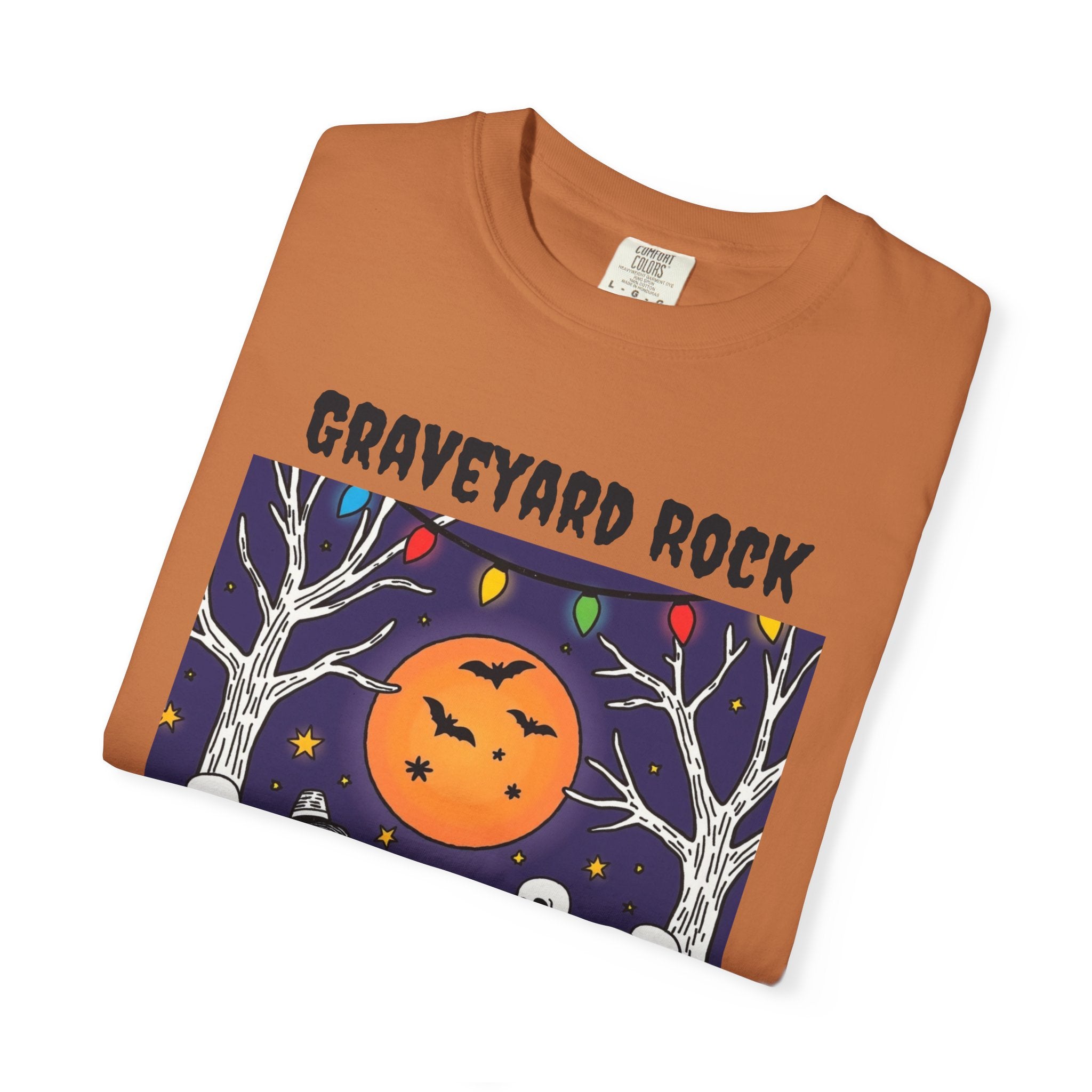 Halloween Graphic Tee, Skeleton Band, Graveyard Rock, Spooky Shirt, Halloween Costume, Fall Fashion, Holiday Apparel