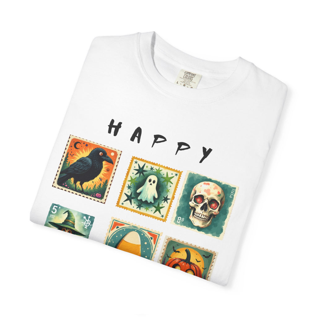 Halloween Graphic Tee, Unisex Garment-Dyed T-Shirt, Spooky Shirt, Halloween Costume, Fall Fashion, Holiday Apparel