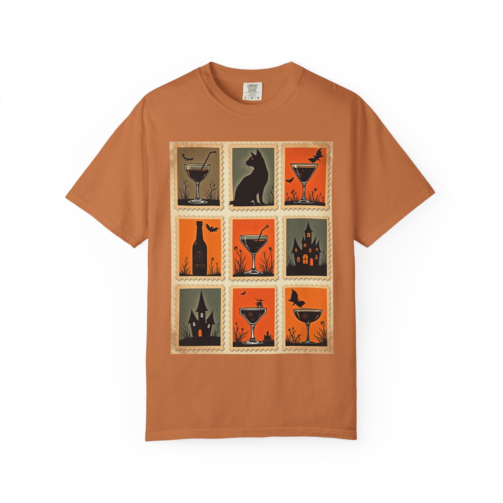 Halloween Cocktails Unisex Garment-Dyed T-shirt