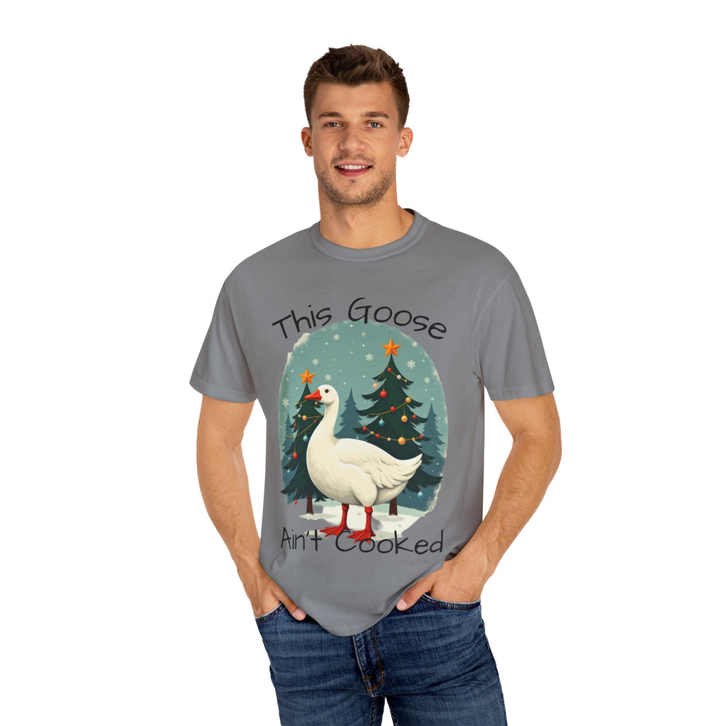 Christmas Goose Unisex T-shirt - Aint Cooked Funny Holiday Christmas Design