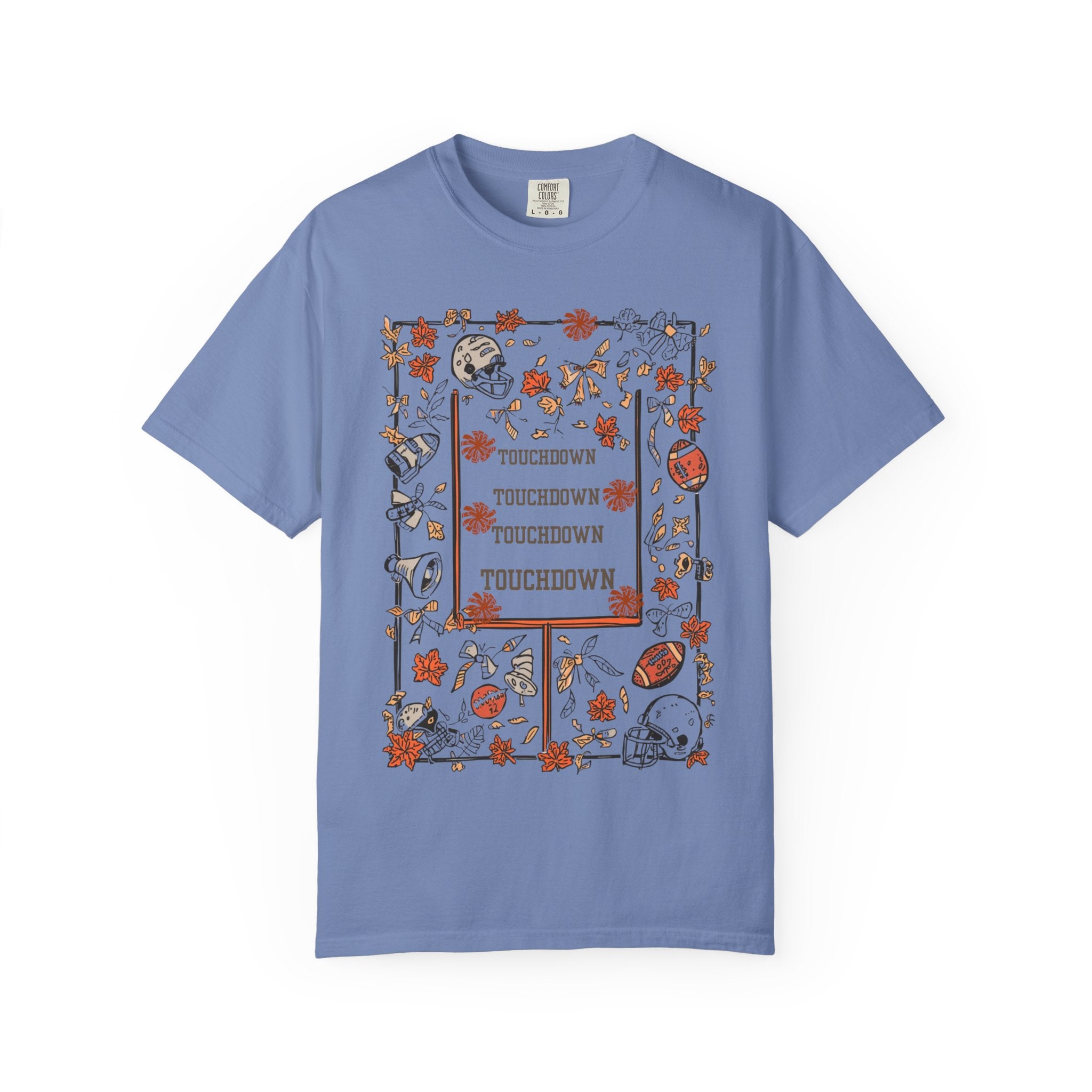 Football Season Graphic Tee, Unisex Garment-Dyed T-Shirt,  Fall Fashion, Holiday Apparel,
