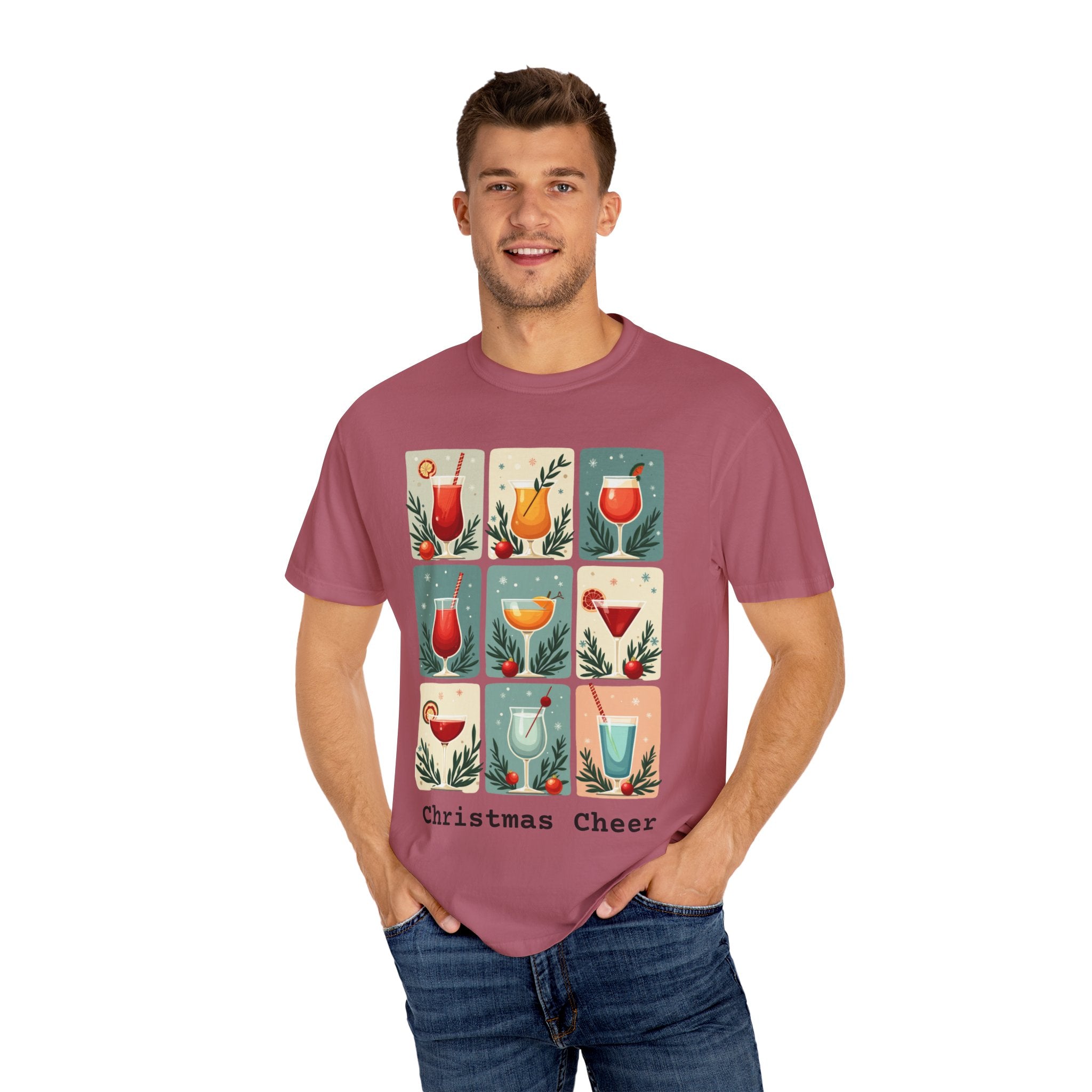 Mid Century Modern Christmas Cheer Unisex T-shirt - Cocktails