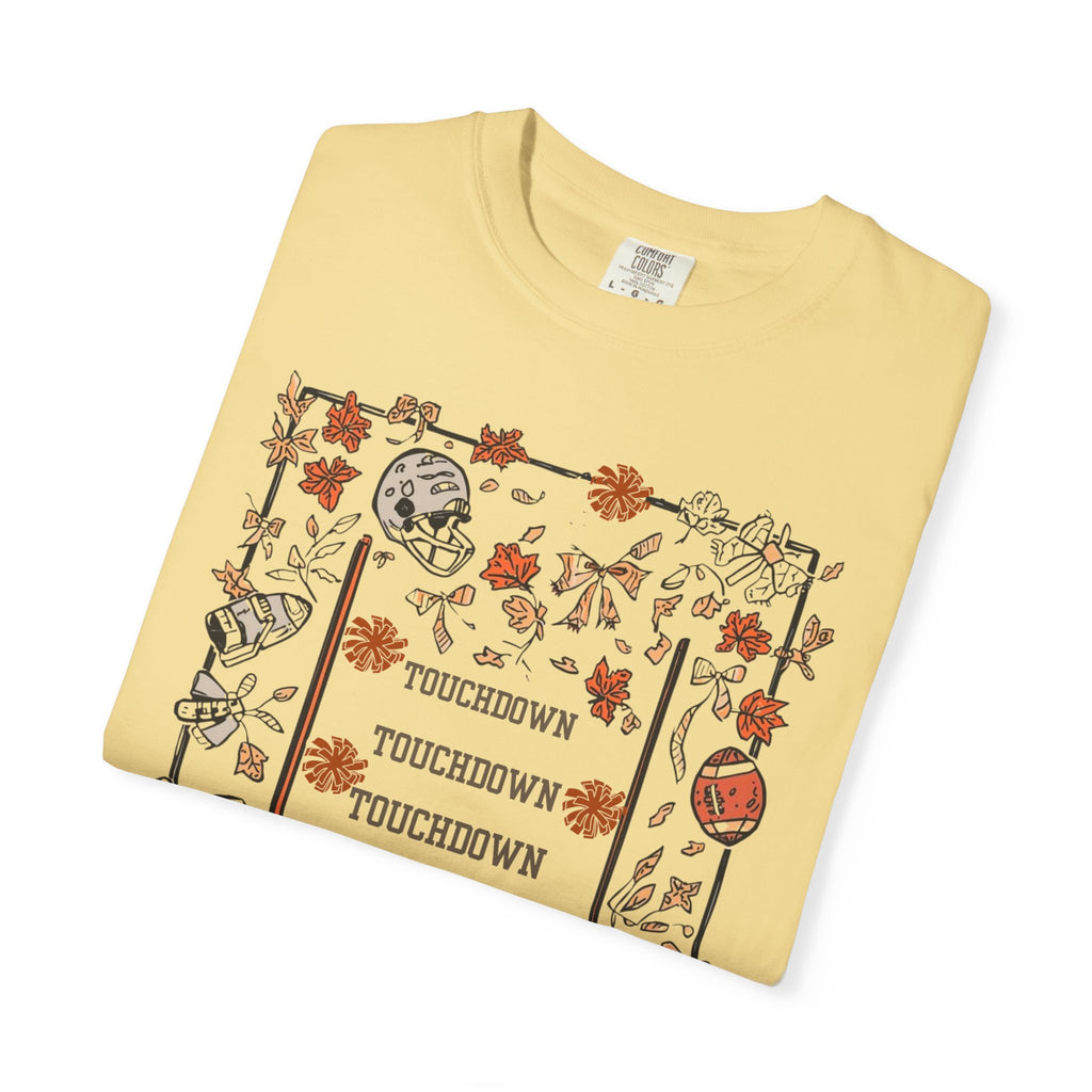Football Season Graphic Tee, Unisex Garment-Dyed T-Shirt,  Fall Fashion, Holiday Apparel,