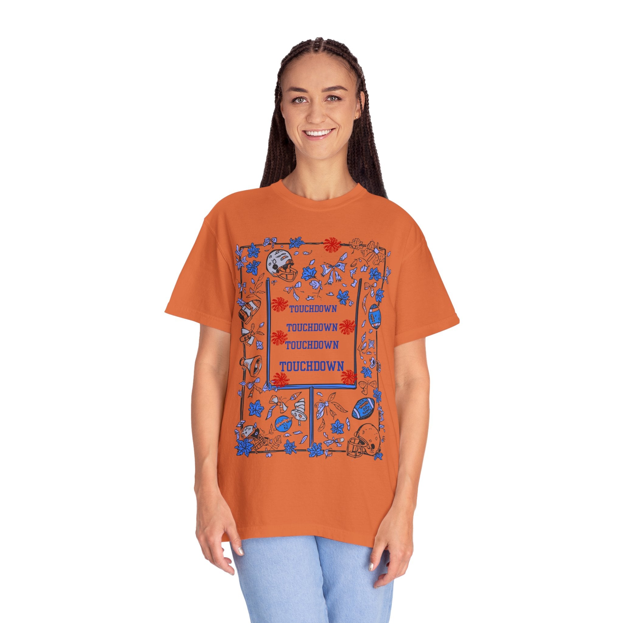 Football Season Graphic Tee, Unisex Garment-Dyed T-Shirt, Fall Fashion, Holiday Apparel,