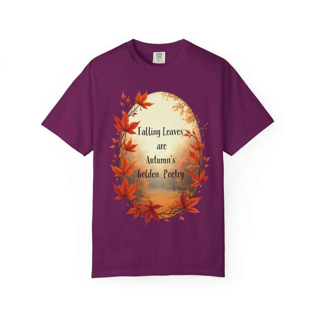 Falling Leaves Unisex Tee - Autumn's Golden Poetry T-shirt