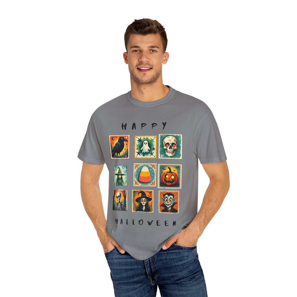 Halloween Graphic Tee, Unisex Garment-Dyed T-Shirt, Spooky Shirt, Halloween Costume, Fall Fashion, Holiday Apparel