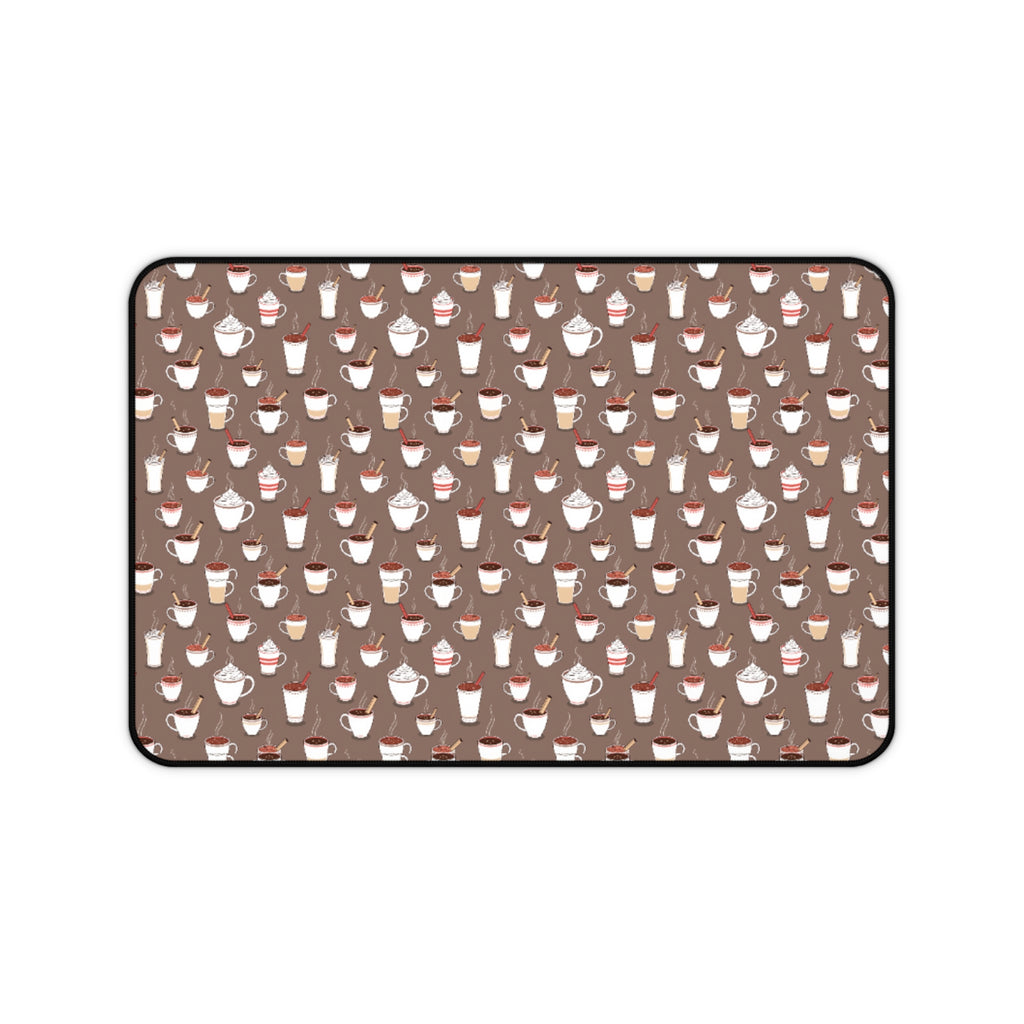 Desk Mat - Cute Coffee Mugs Pattern
