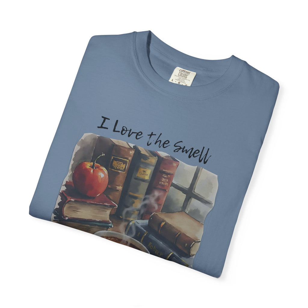 Book Lover T-Shirt - I Love the Smell of Old Books and Coffee