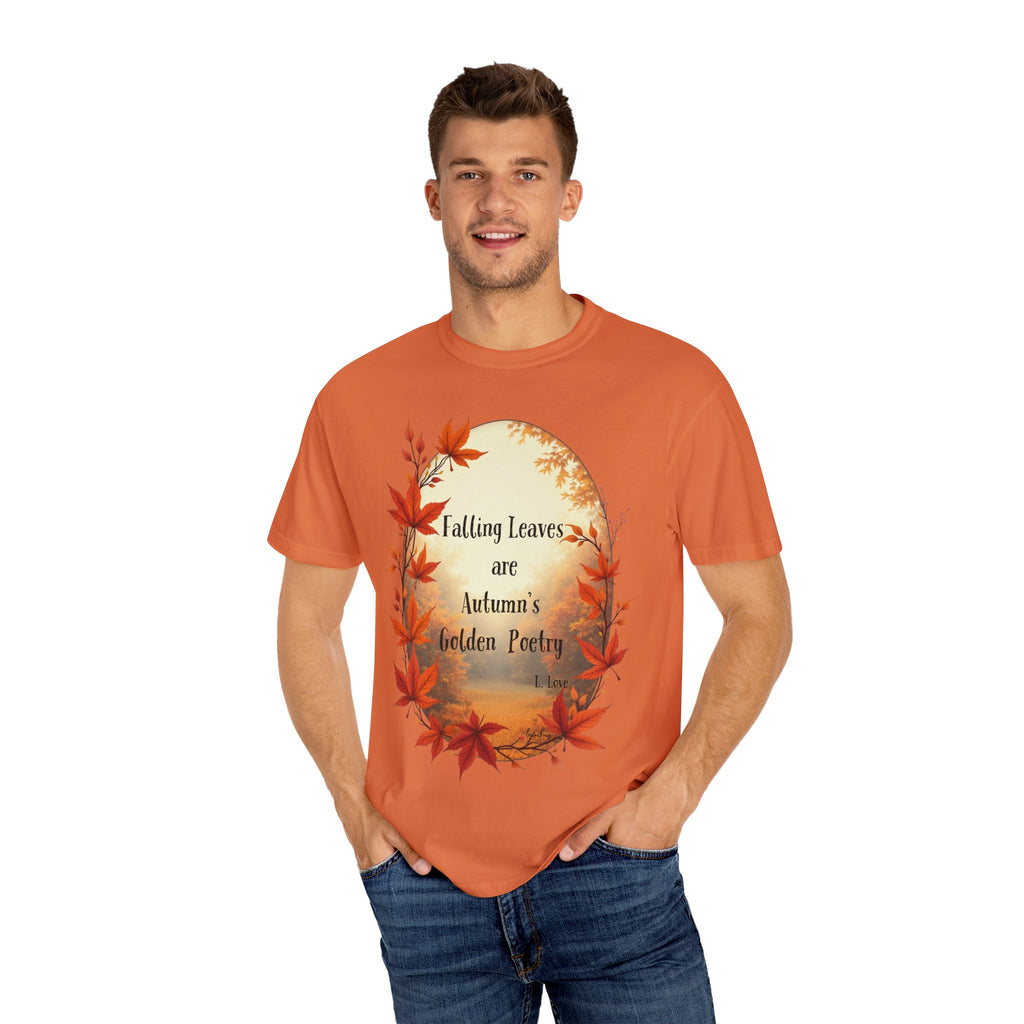 Autumn Poetry T-Shirt, Fall Fashion Tee, Seasonal Wear, Cozy Gift, Nature Lover Shirt