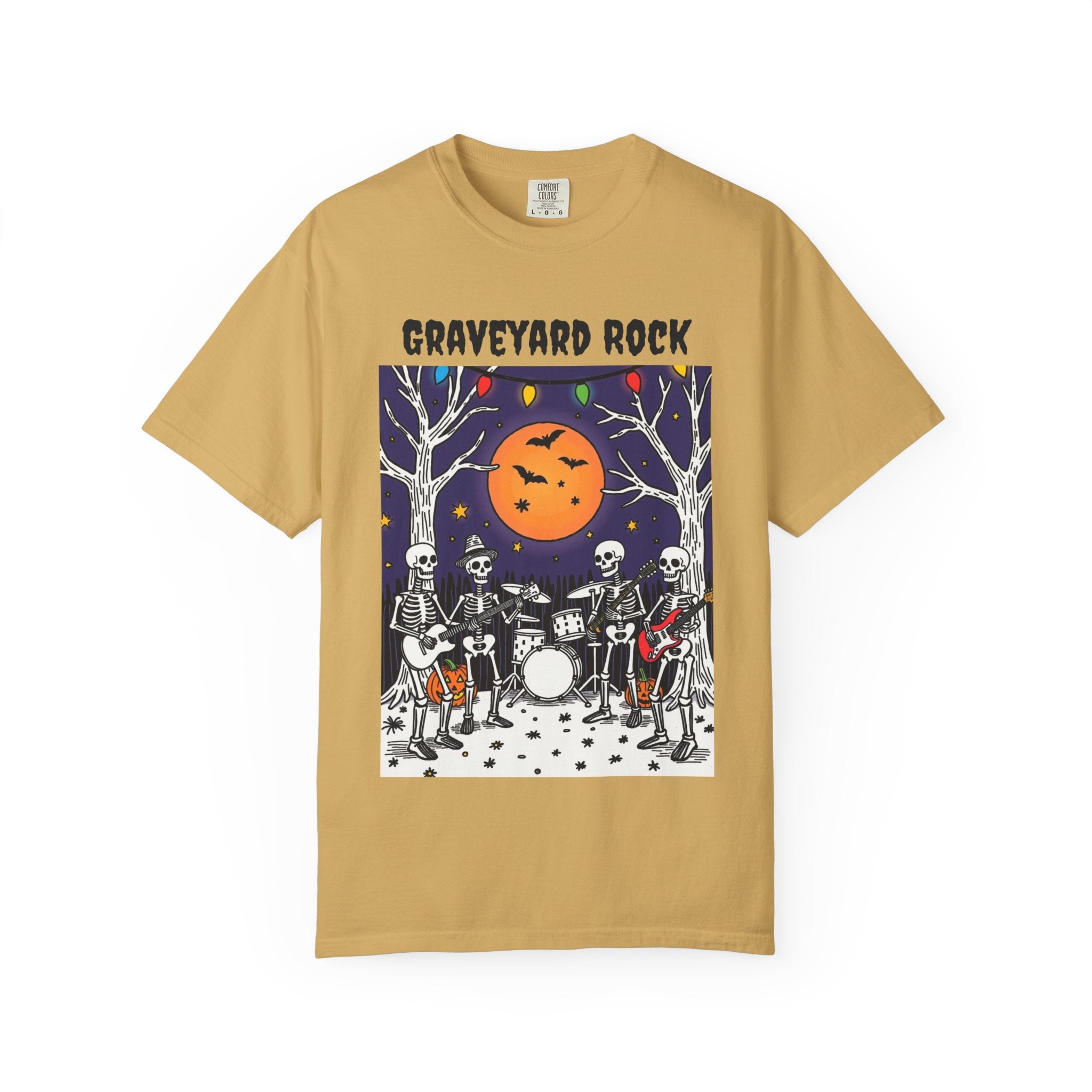 Halloween Graphic Tee, Skeleton Band, Graveyard Rock, Spooky Shirt, Halloween Costume, Fall Fashion, Holiday Apparel