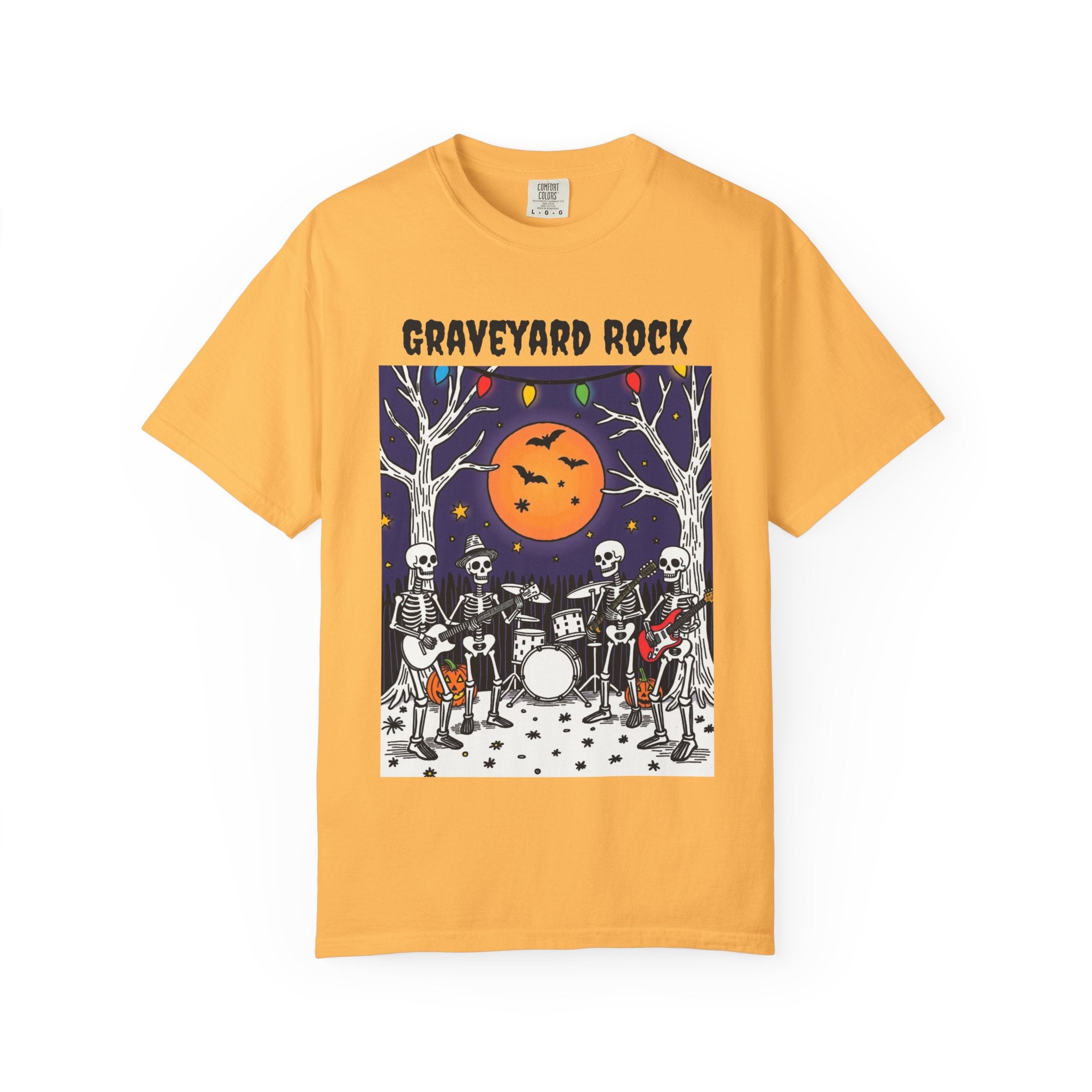 Halloween Graphic Tee, Skeleton Band, Graveyard Rock, Spooky Shirt, Halloween Costume, Fall Fashion, Holiday Apparel