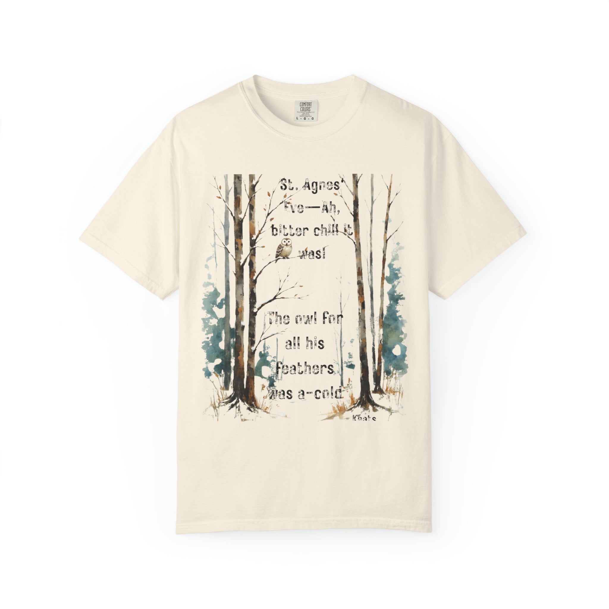 Keats St Agnes Eve Owl Winter Woods Watercolor Style