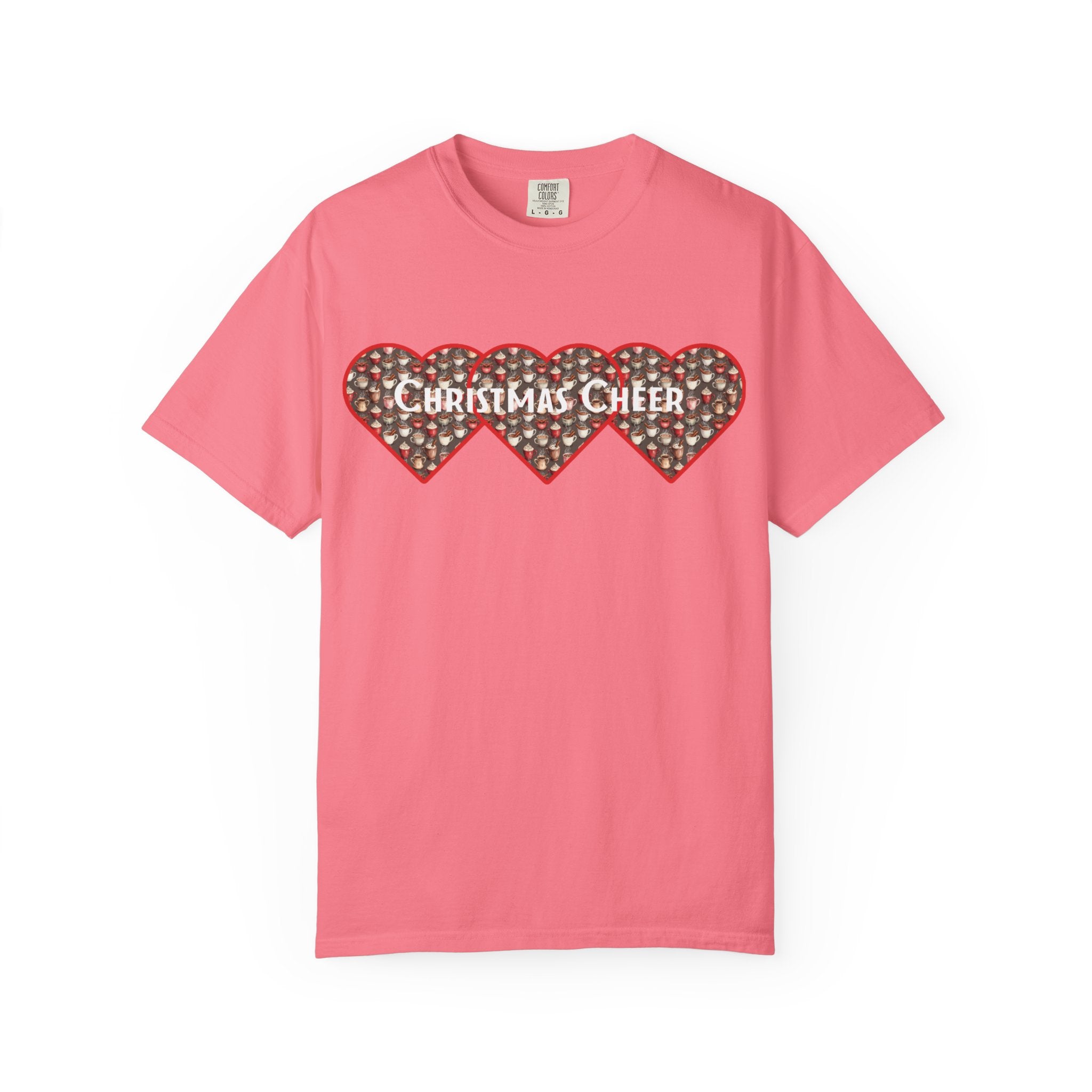 Christmas Cheer Unisex T-shirt with Interlocking Hearts Design