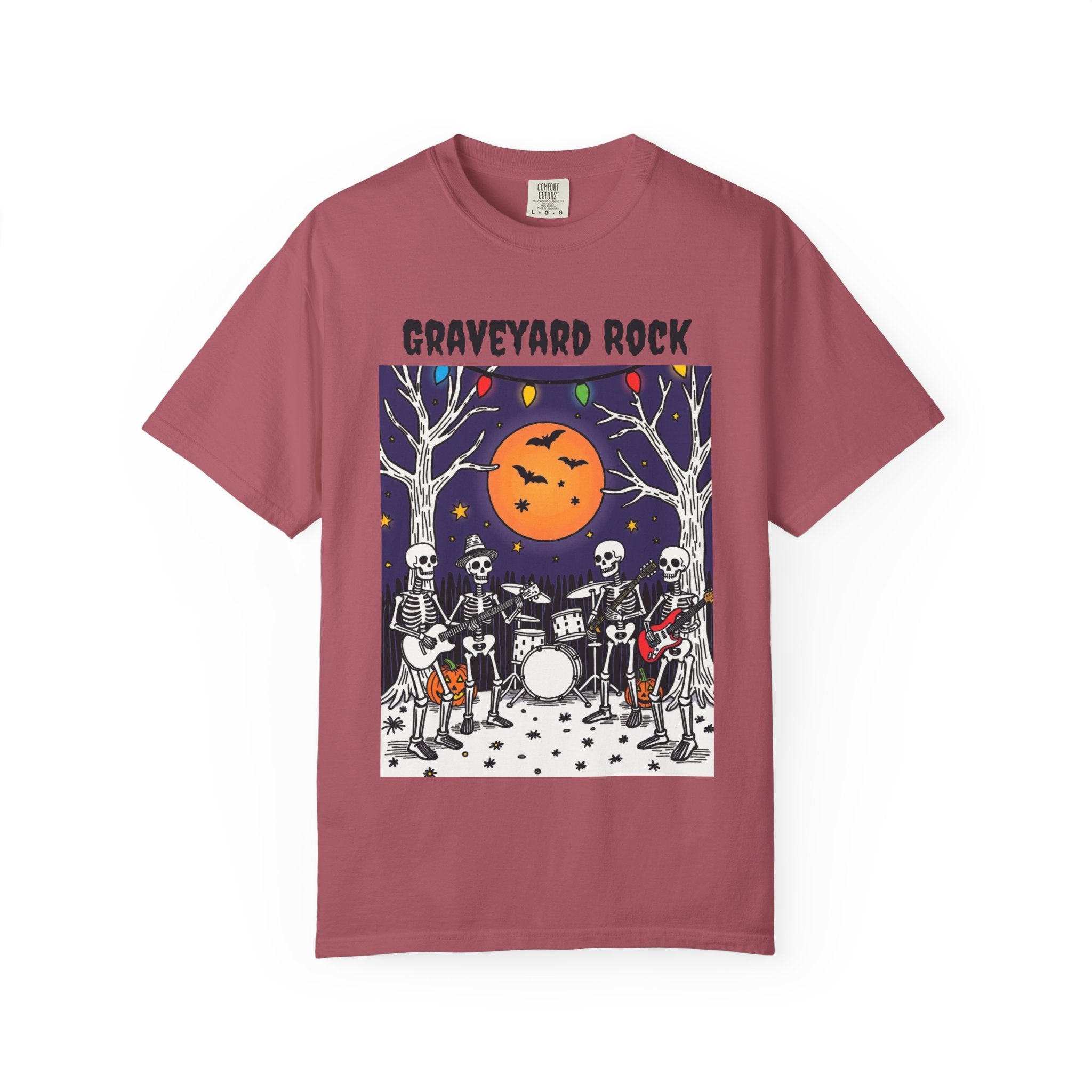 Halloween Graphic Tee, Skeleton Band, Graveyard Rock, Spooky Shirt, Halloween Costume, Fall Fashion, Holiday Apparel