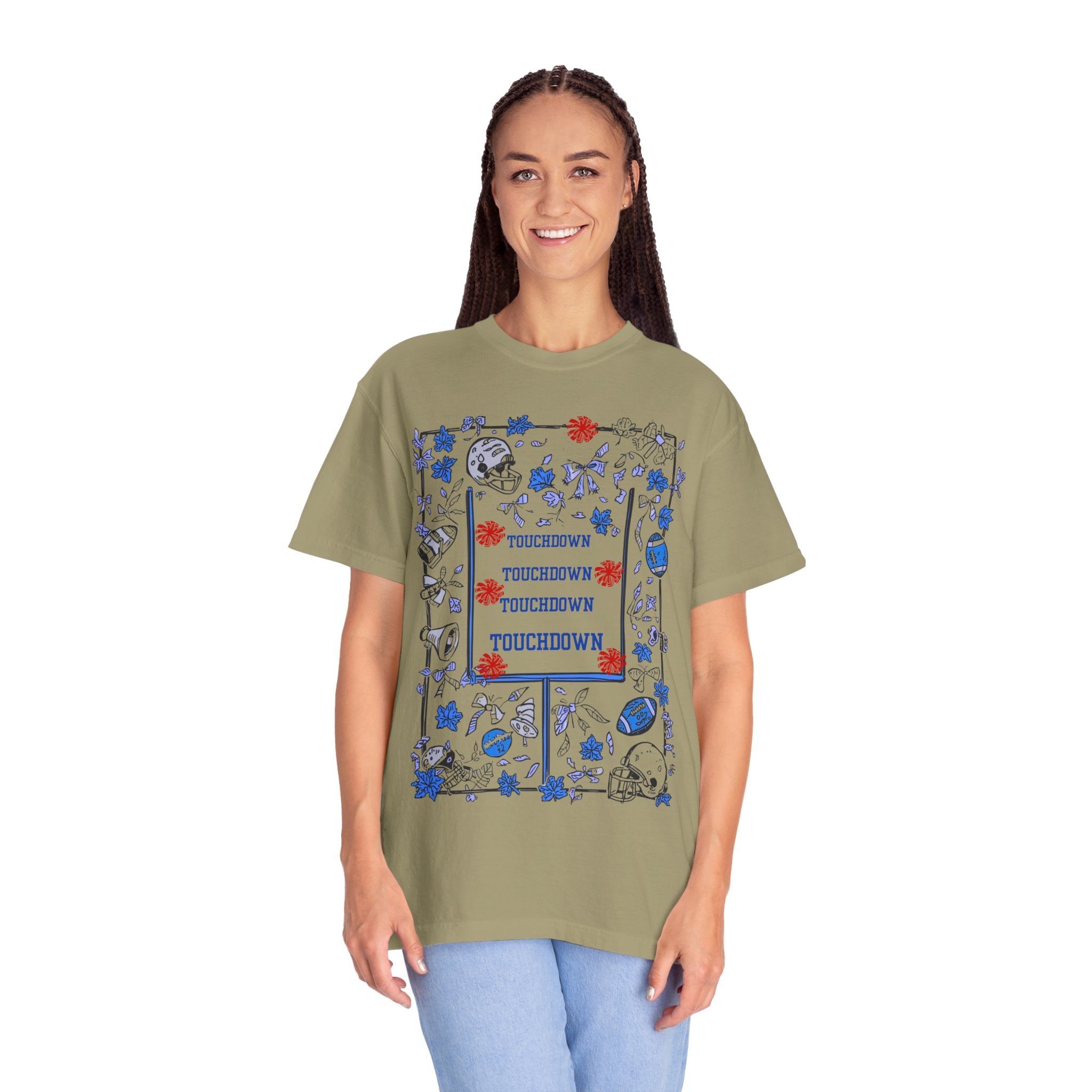 Football Season Graphic Tee, Unisex Garment-Dyed T-Shirt, Fall Fashion, Holiday Apparel,