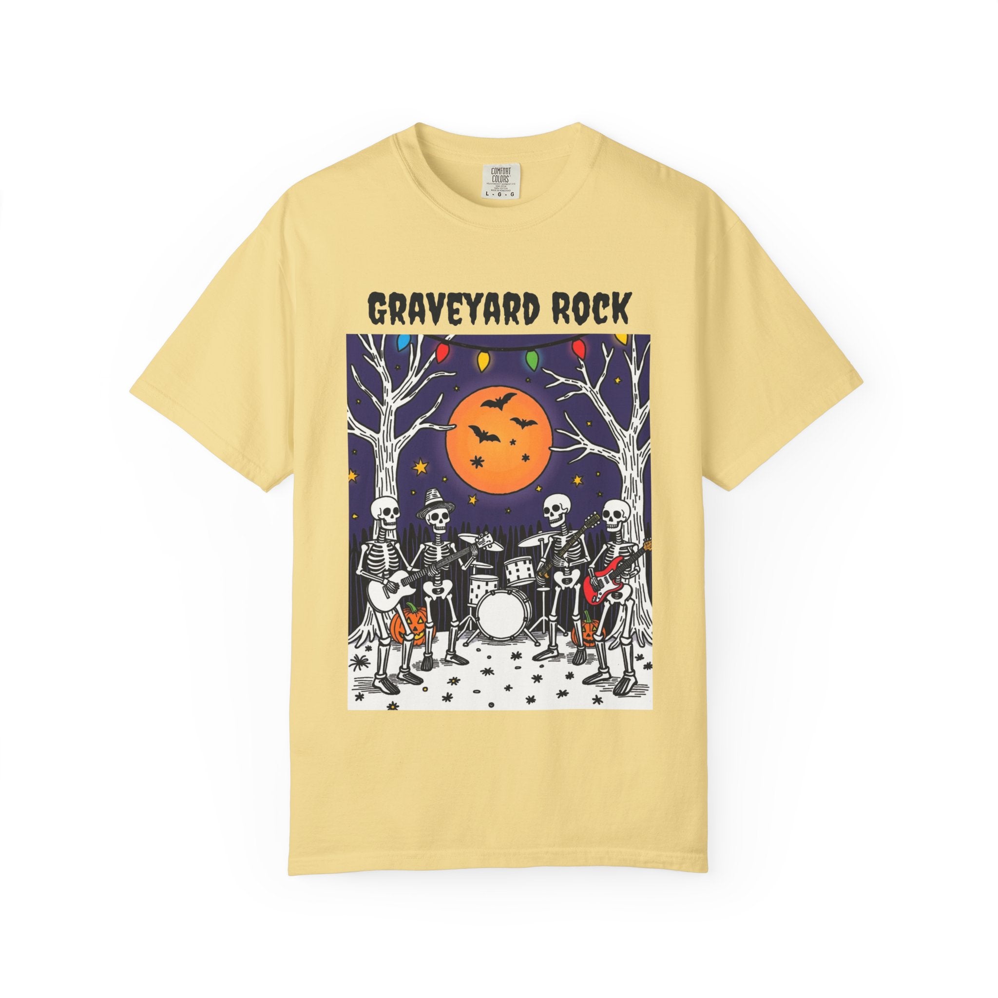 Halloween Graphic Tee, Skeleton Band, Graveyard Rock, Spooky Shirt, Halloween Costume, Fall Fashion, Holiday Apparel