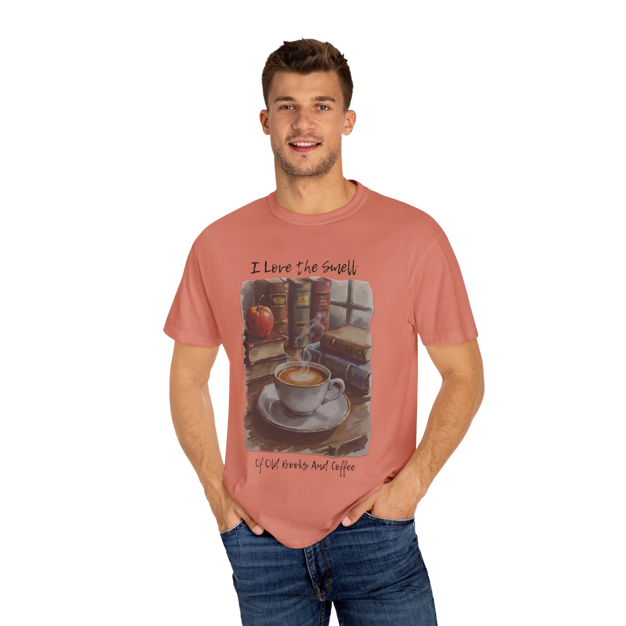 Book Lover T-Shirt - I Love the Smell of Old Books and Coffee
