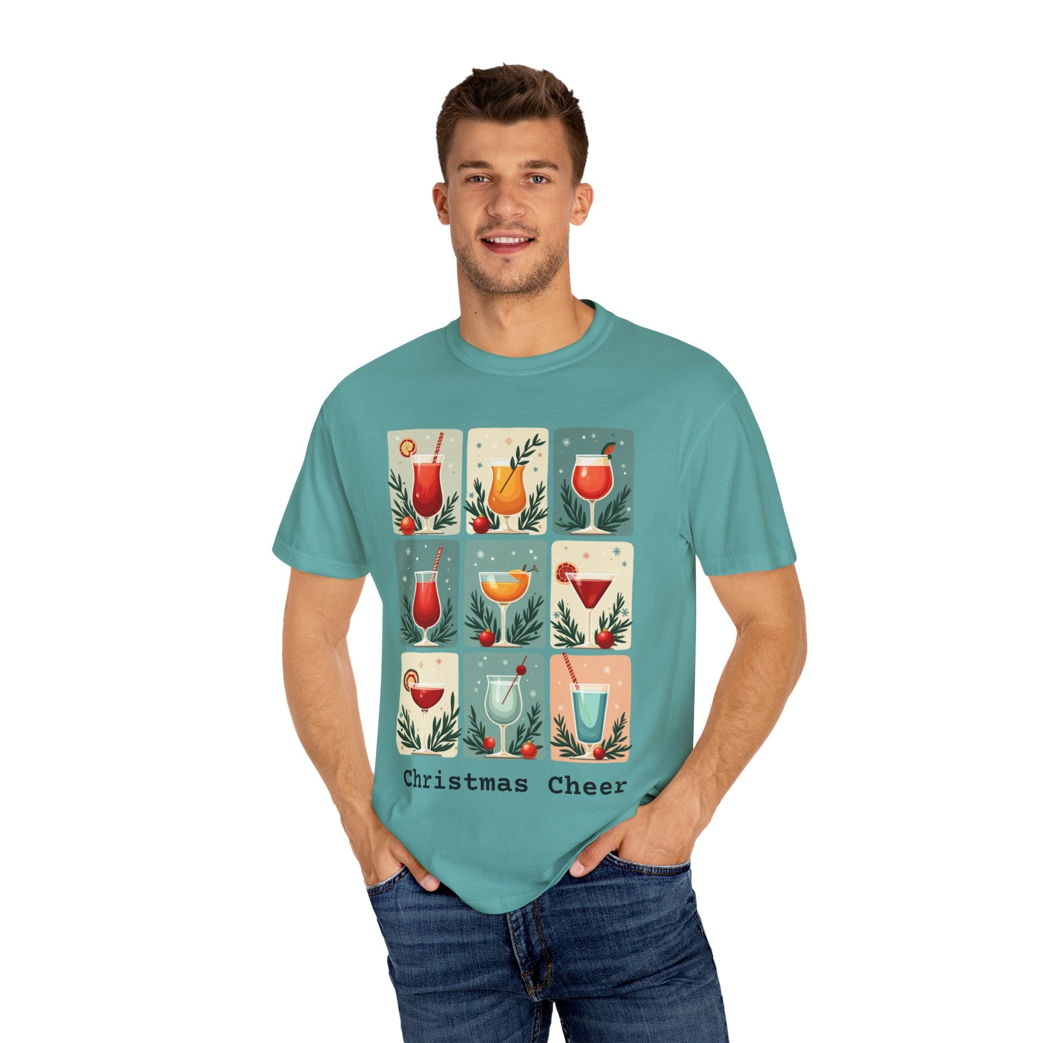 Mid Century Modern Christmas Cheer Unisex T-shirt - Cocktails