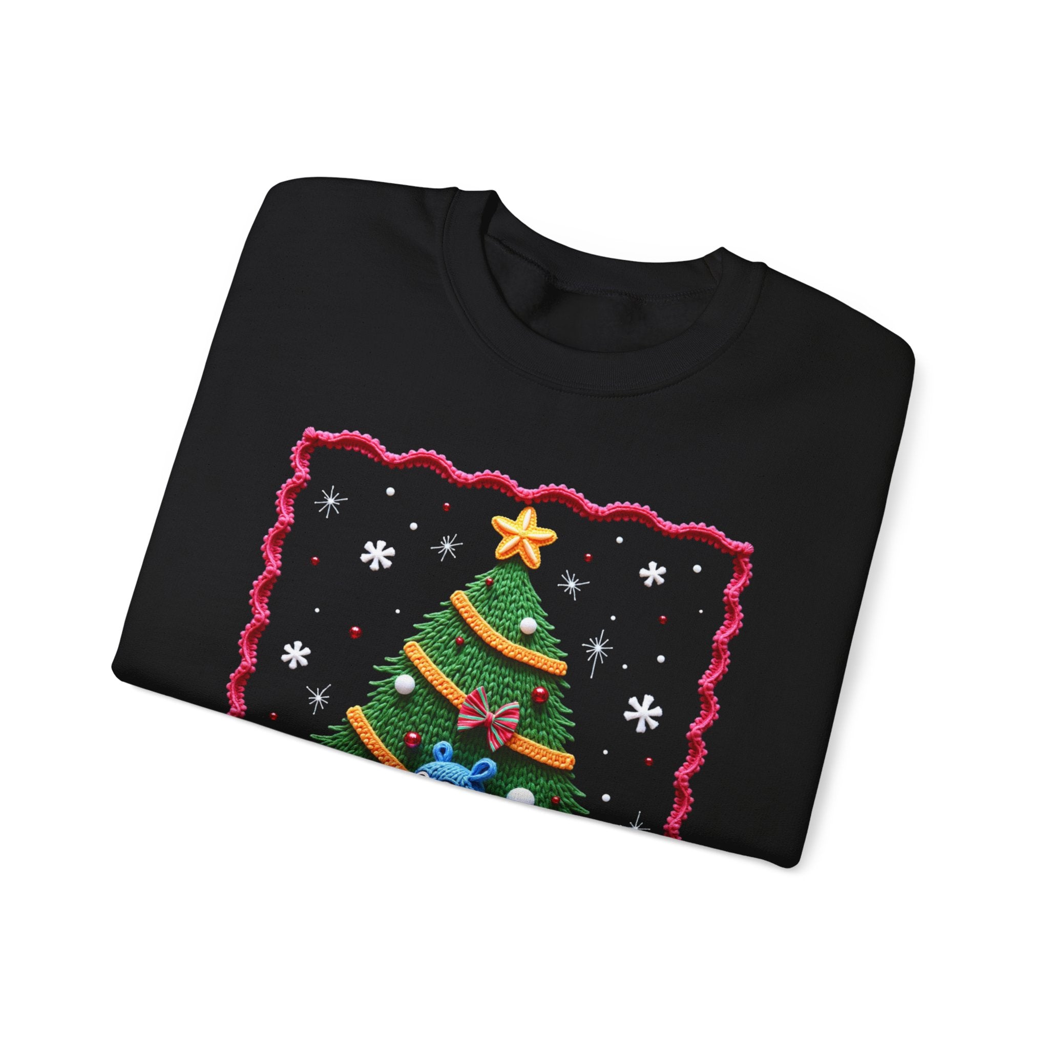 Ugly Christmas Hippo Crewneck Sweatshirt — Cute Holiday Tree & Presents Design