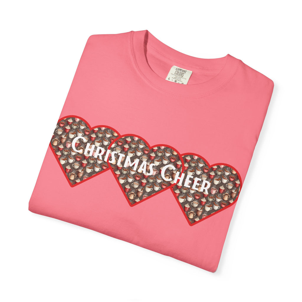 Christmas Cheer Unisex T-shirt with Interlocking Hearts Design