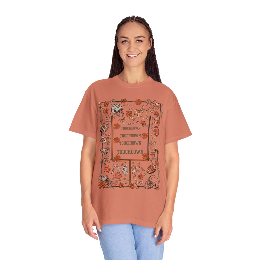 Football Season Graphic Tee, Unisex Garment-Dyed T-Shirt,  Fall Fashion, Holiday Apparel,