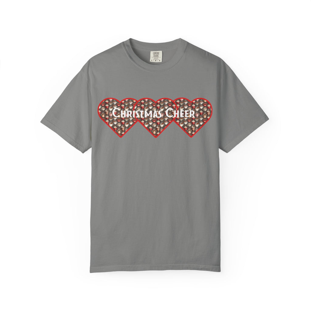 Christmas Cheer Unisex T-shirt with Interlocking Hearts Design