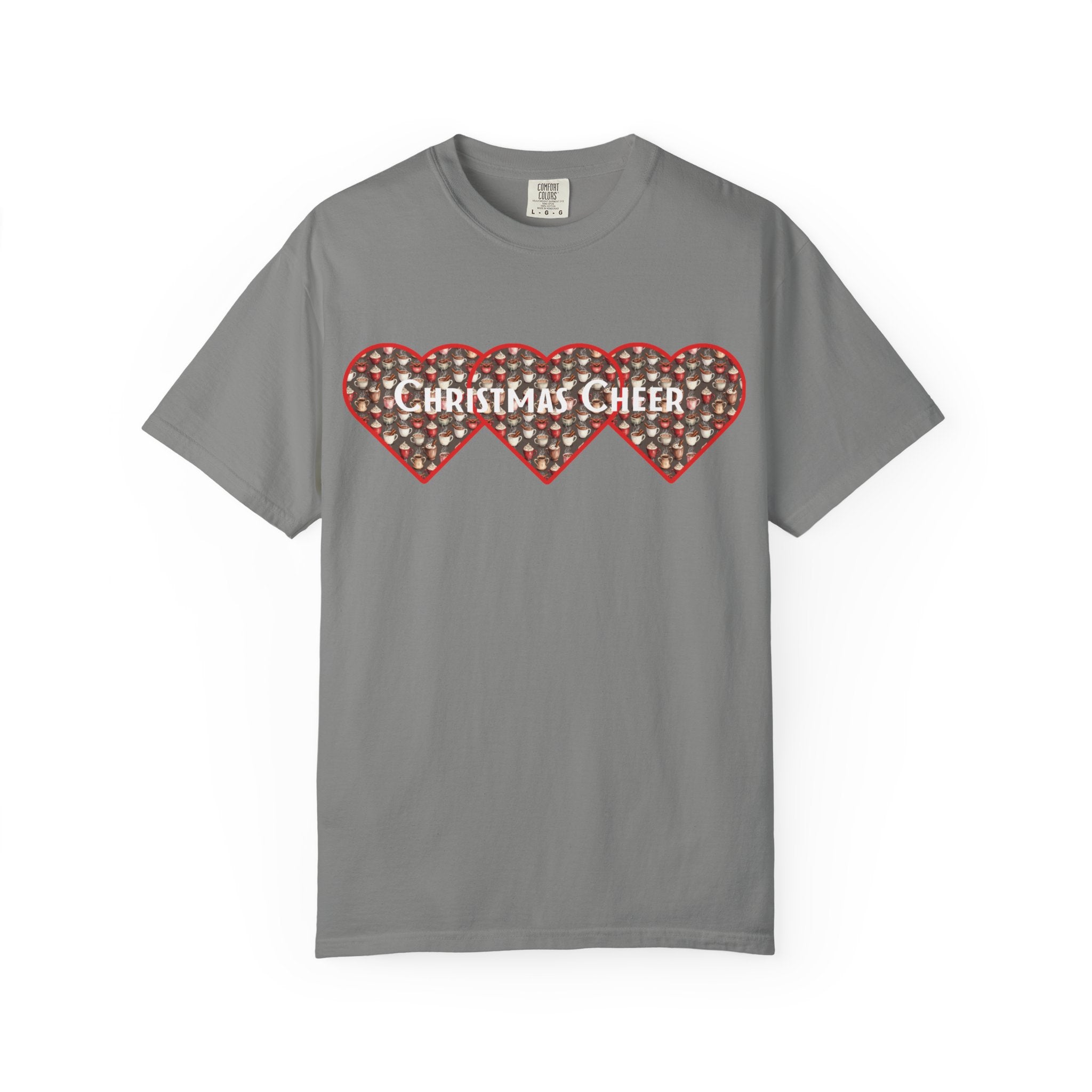 Christmas Cheer Unisex T-shirt with Interlocking Hearts Design