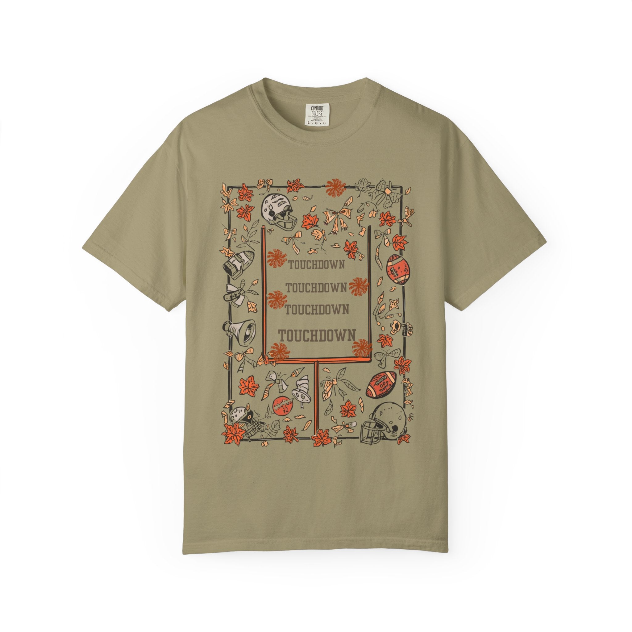 Football Season Graphic Tee, Unisex Garment-Dyed T-Shirt,  Fall Fashion, Holiday Apparel,