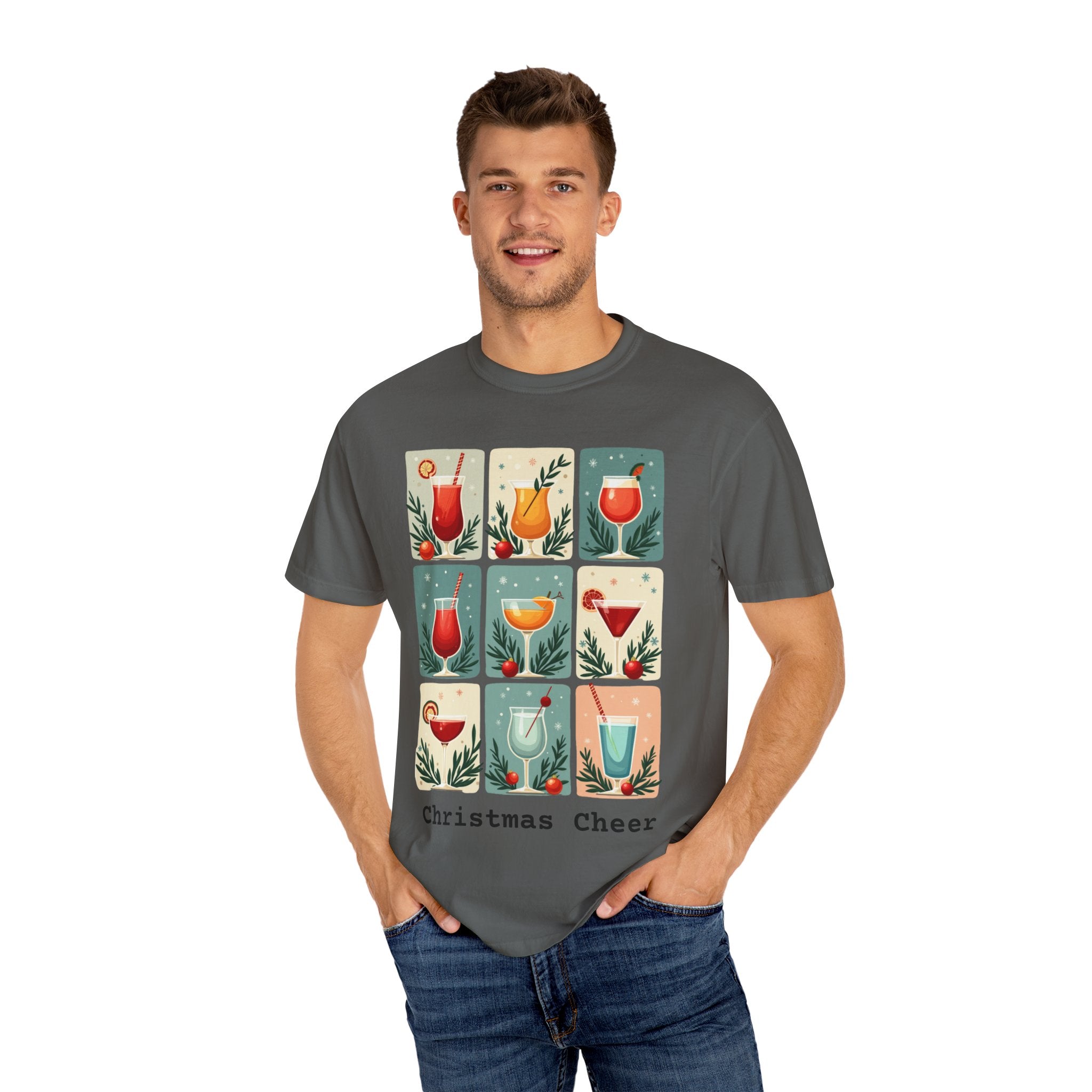 Mid Century Modern Christmas Cheer Unisex T-shirt - Cocktails