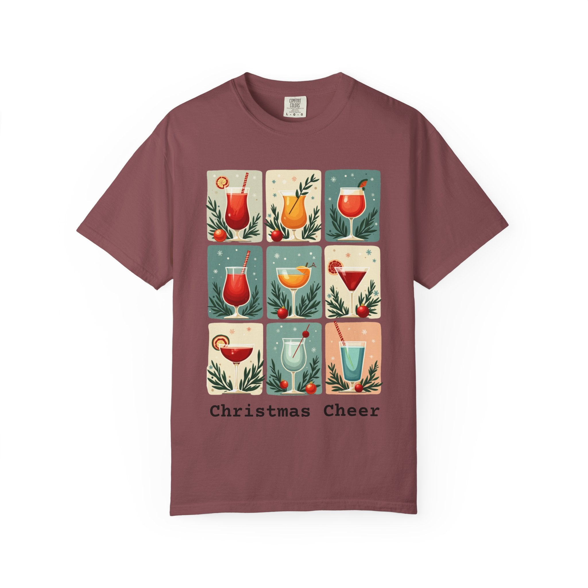 Mid Century Modern Christmas Cheer Unisex T-shirt - Cocktails