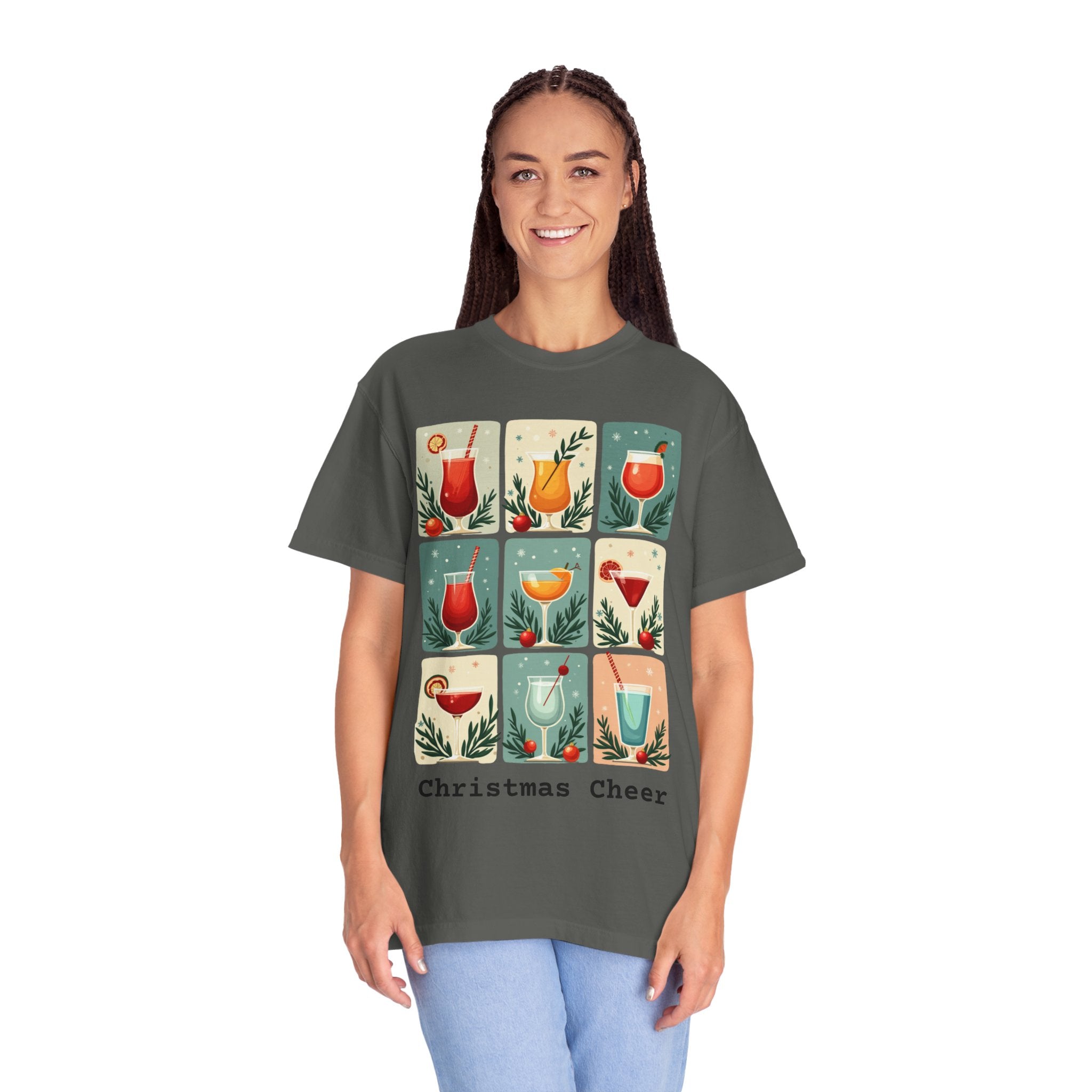 Mid Century Modern Christmas Cheer Unisex T-shirt - Cocktails