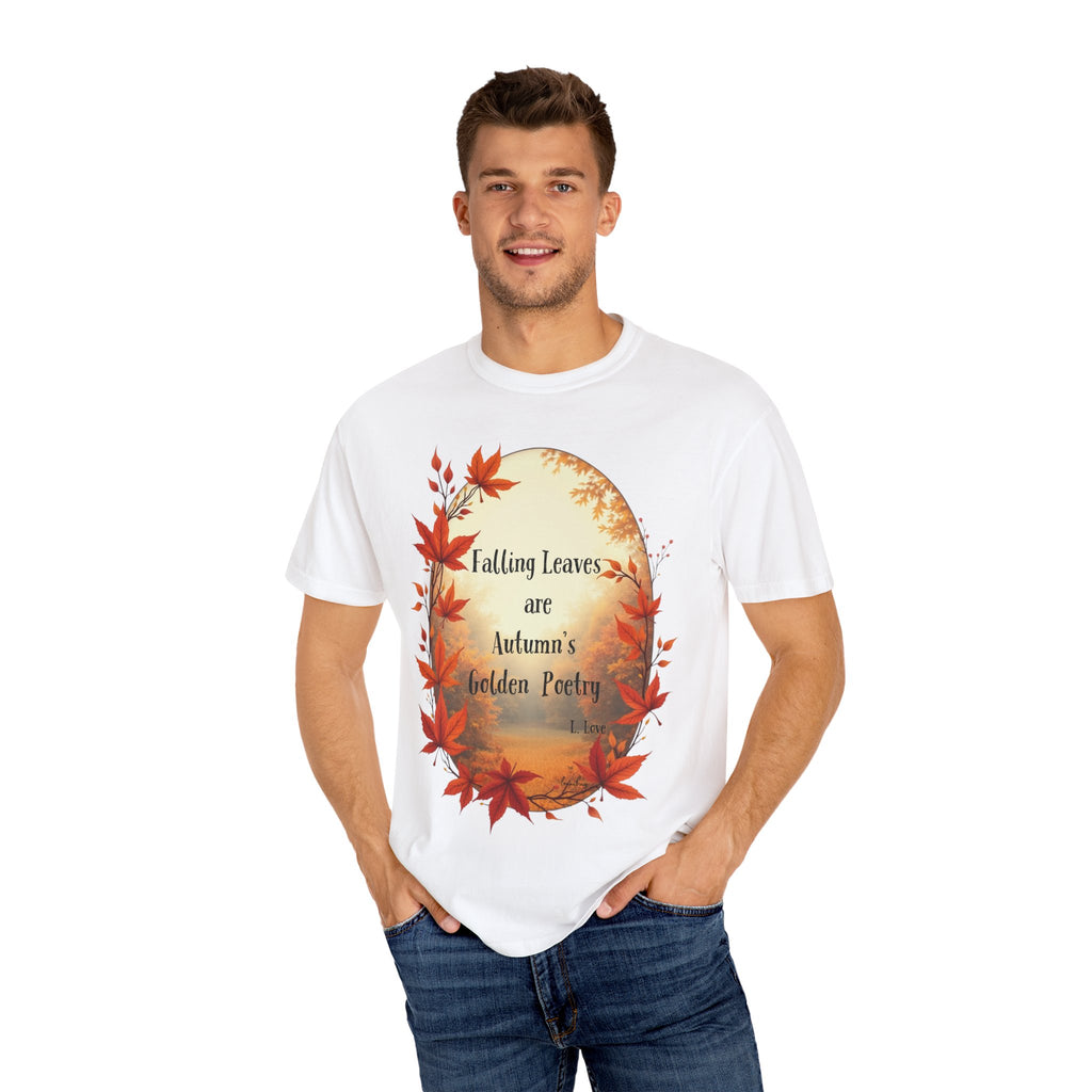Autumn Poetry T-Shirt, Fall Fashion Tee, Seasonal Wear, Cozy Gift, Nature Lover Shirt
