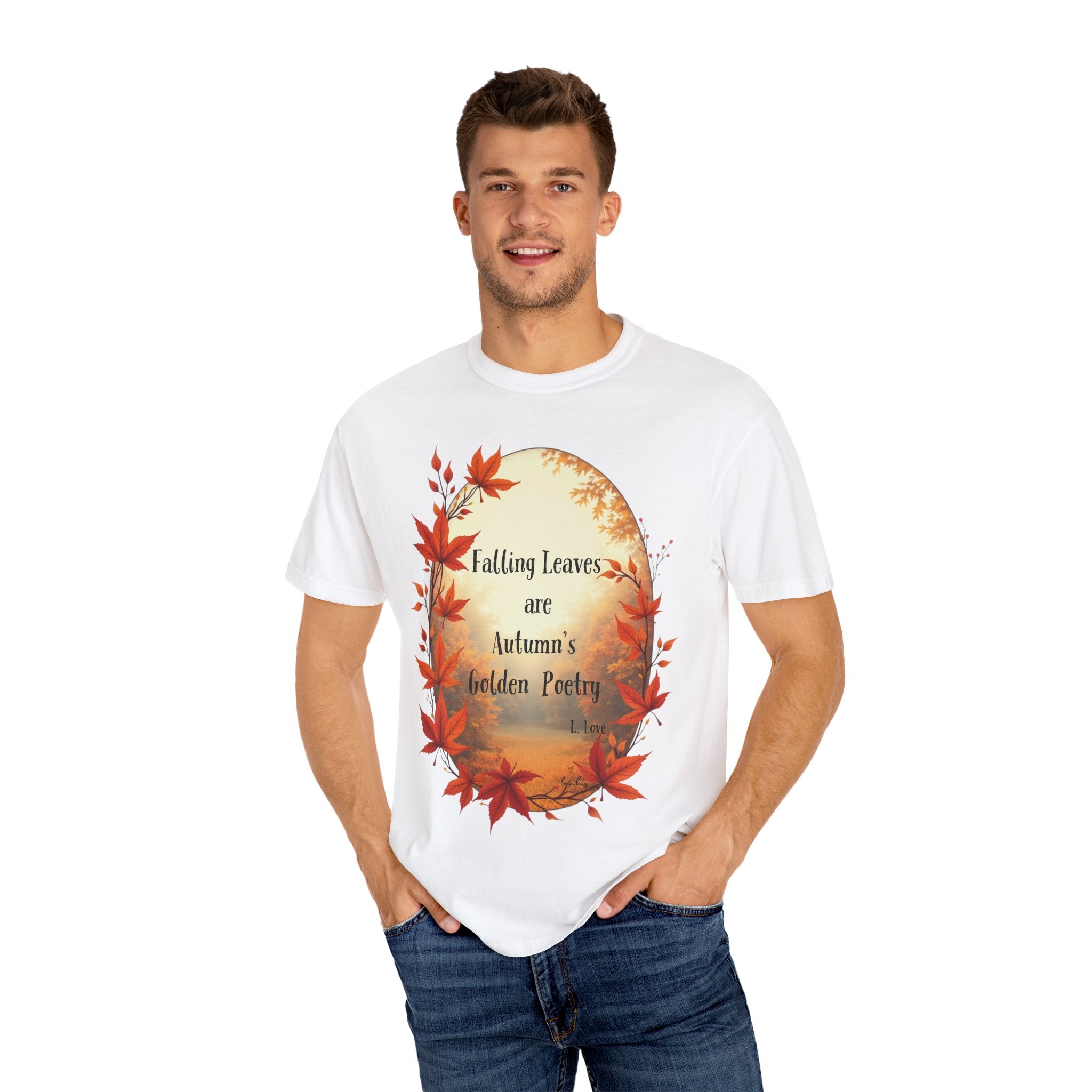 Autumn Poetry T-Shirt, Fall Fashion Tee, Seasonal Wear, Cozy Gift, Nature Lover Shirt