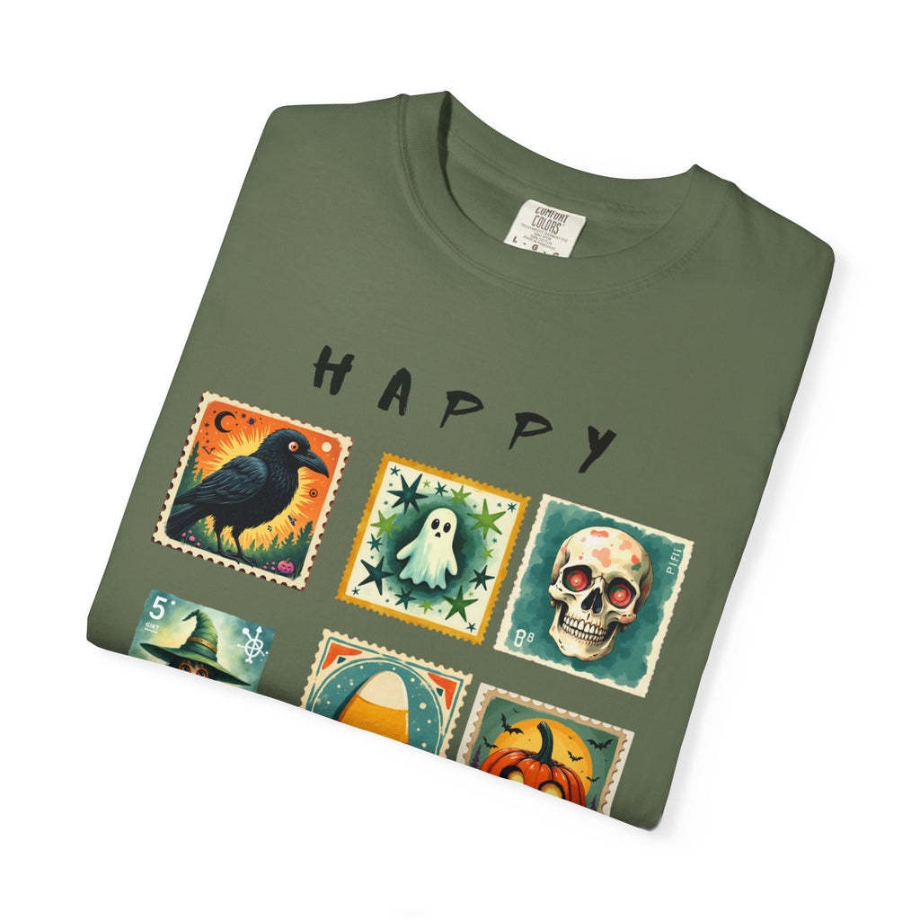 Halloween Graphic Tee, Unisex Garment-Dyed T-Shirt, Spooky Shirt, Halloween Costume, Fall Fashion, Holiday Apparel