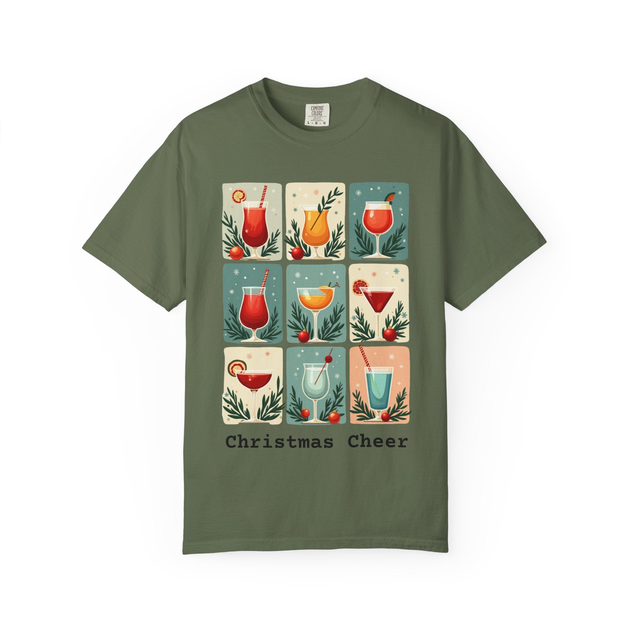 Mid Century Modern Christmas Cheer Unisex T-shirt - Cocktails