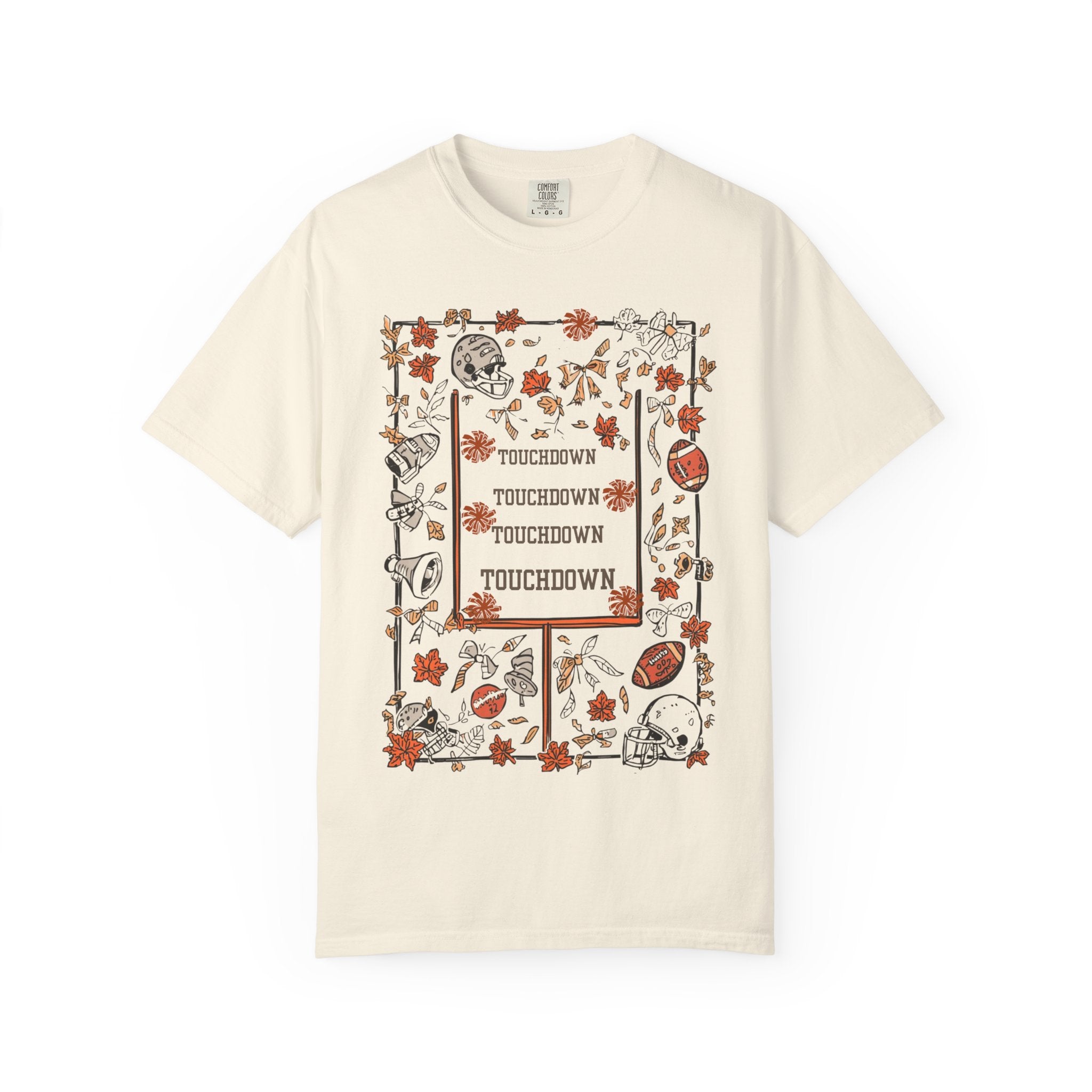 Football Season Graphic Tee, Unisex Garment-Dyed T-Shirt,  Fall Fashion, Holiday Apparel,