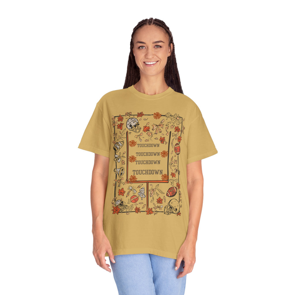 Football Season Graphic Tee, Unisex Garment-Dyed T-Shirt,  Fall Fashion, Holiday Apparel,